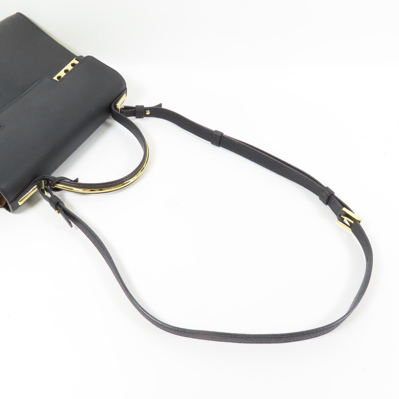 Delvaux 牛皮皮革Tempete MM金扣手挽肩背兩用袋