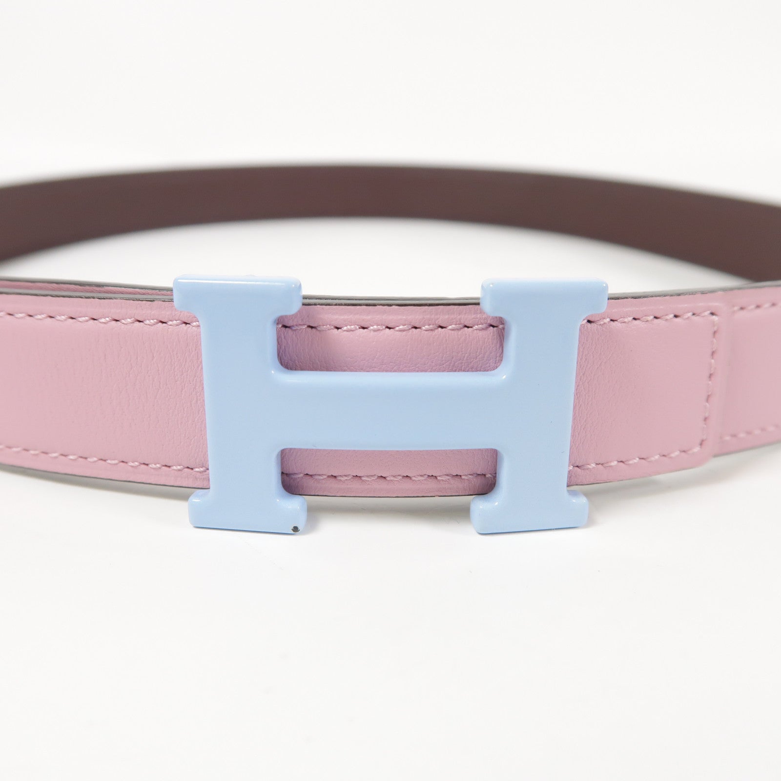 HERMES Epsom皮革皮帶Pink