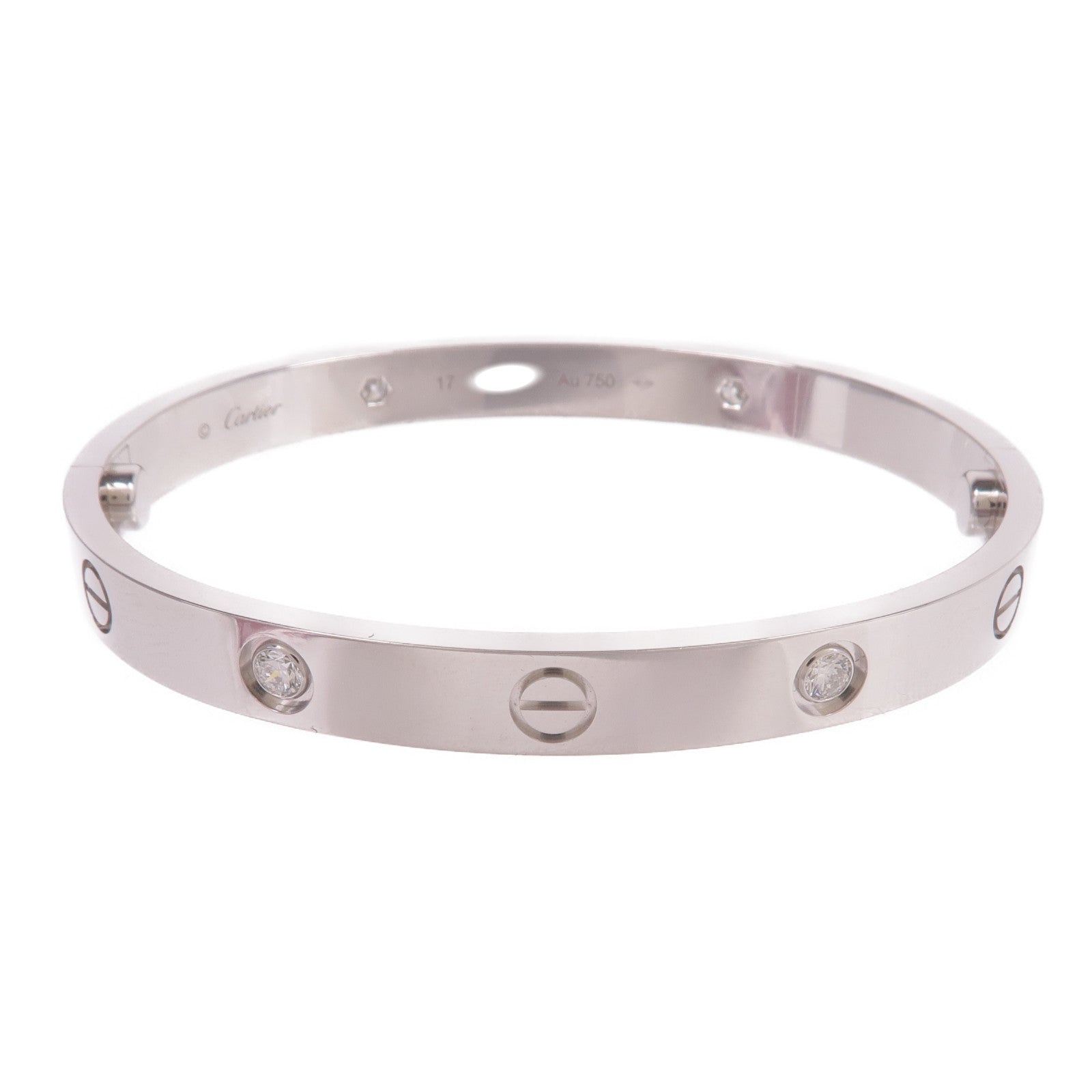 CARTIER 18K白金Love Bracelet鑽石手鐲Cartier#17
