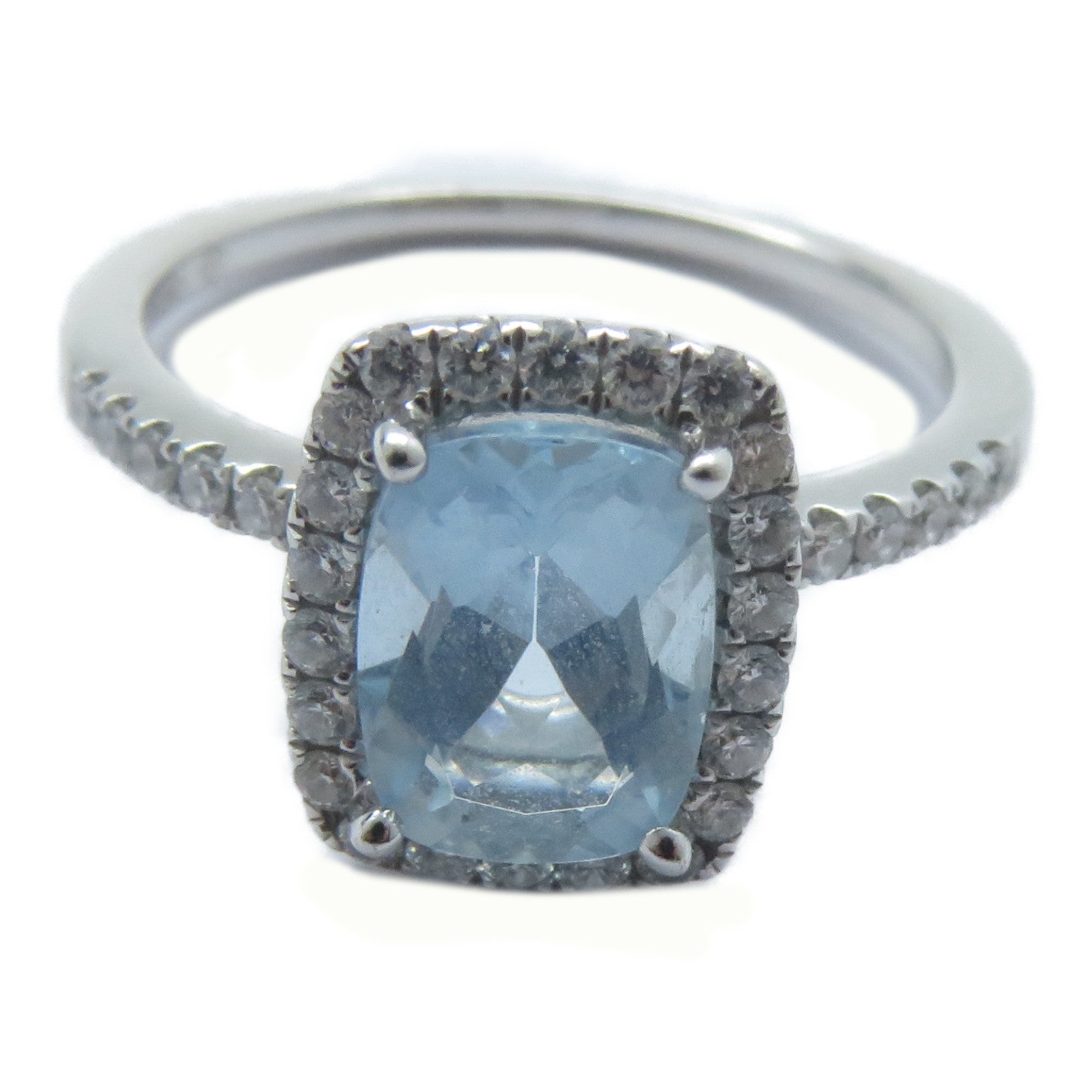 JEWELRY 18K白金Ring戒指銀色/藍色US#6