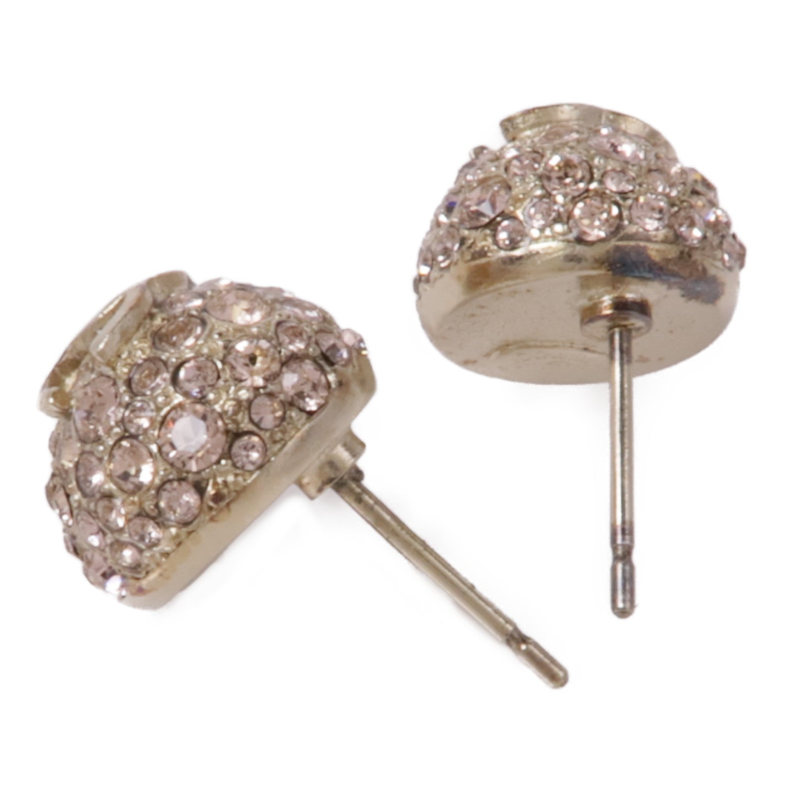 CHANEL CC Earrings Metal Gold Pink