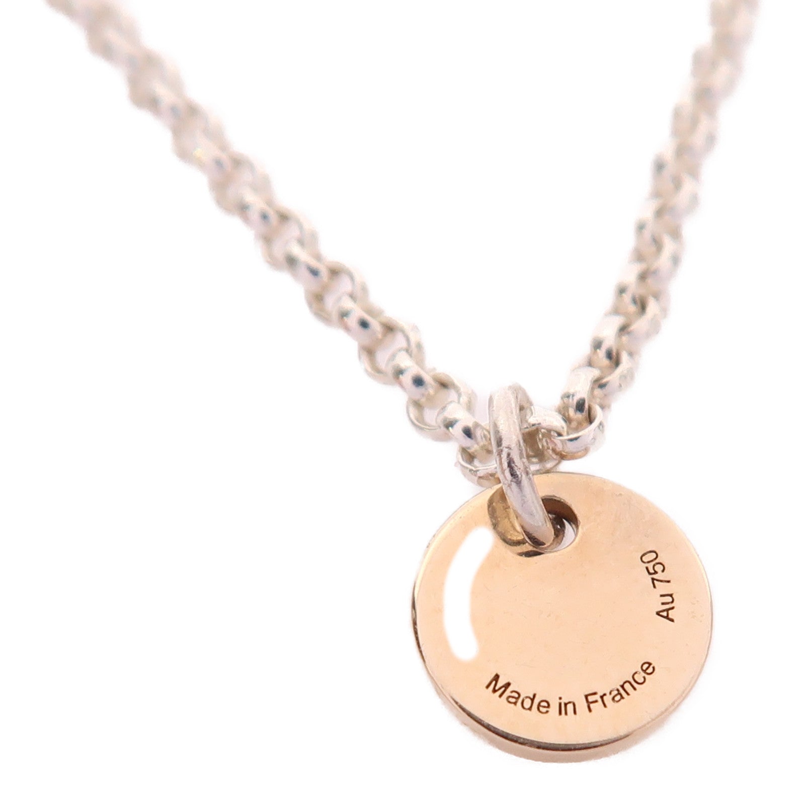 HERMES 925純銀/18K玫瑰金Ex-Libris Necklace項鍊