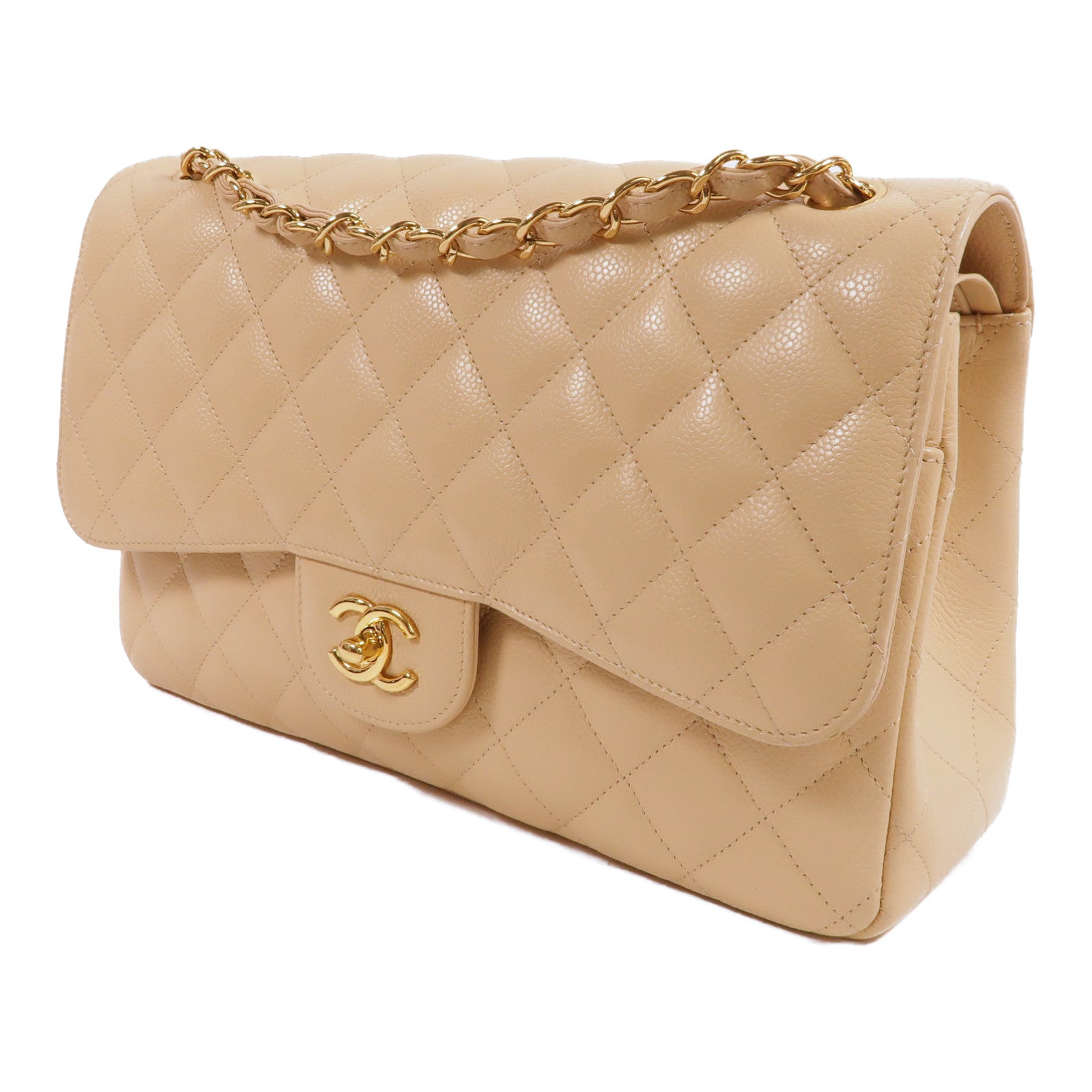 CHANEL 牛皮皮革Large Classic鏈帶肩背袋