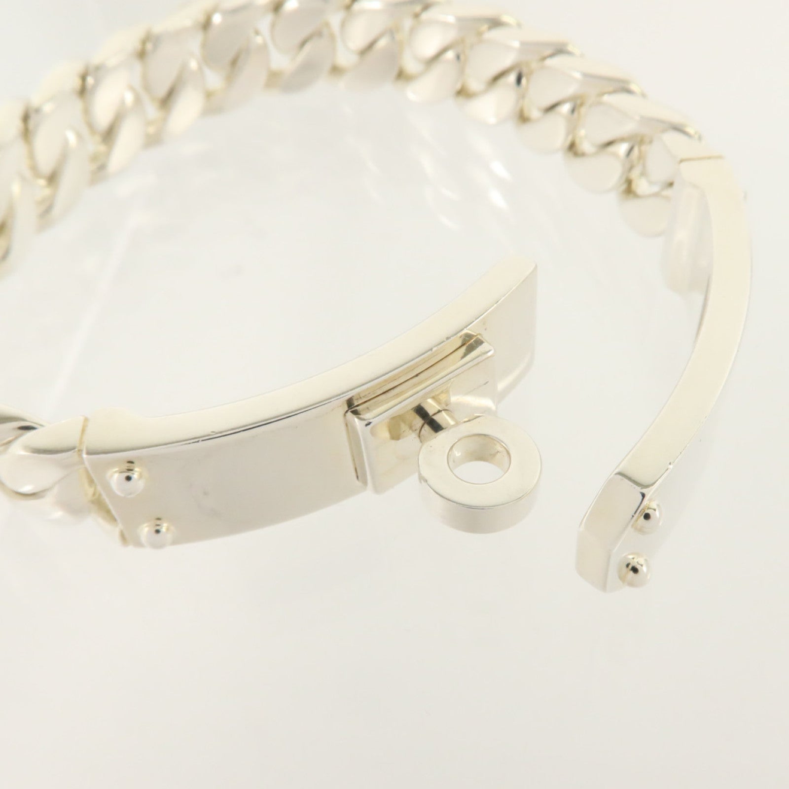 HERMES 925純銀Kelly Gourmette Bracelet銀扣手鏈