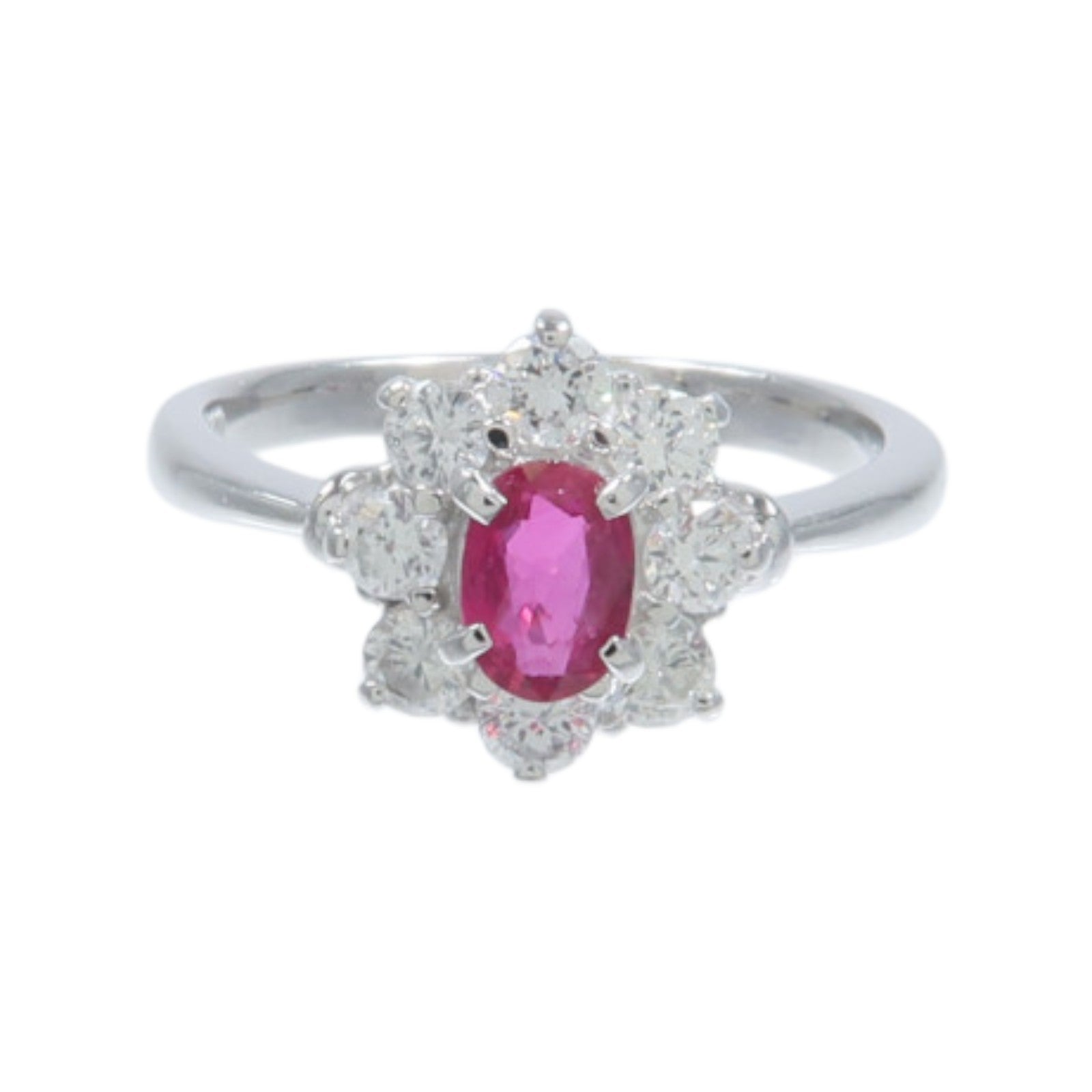 JEWELRY PT900鉑金Ruby Diamond Ring紅寶石/鑽石戒指