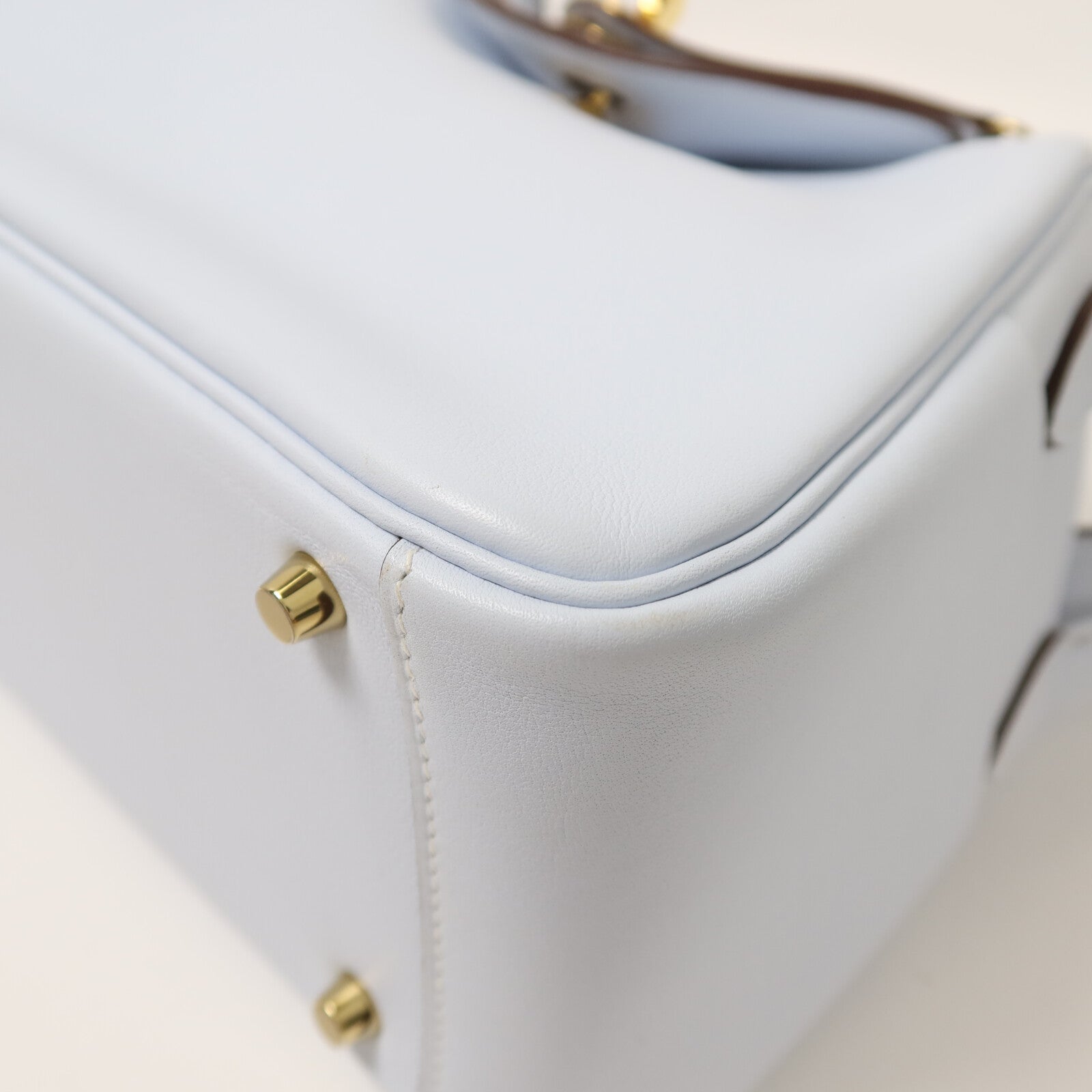 HERMES 【激減優惠】Swift皮革Mini Lindy金扣手挽肩背兩用袋Bleu Brume
