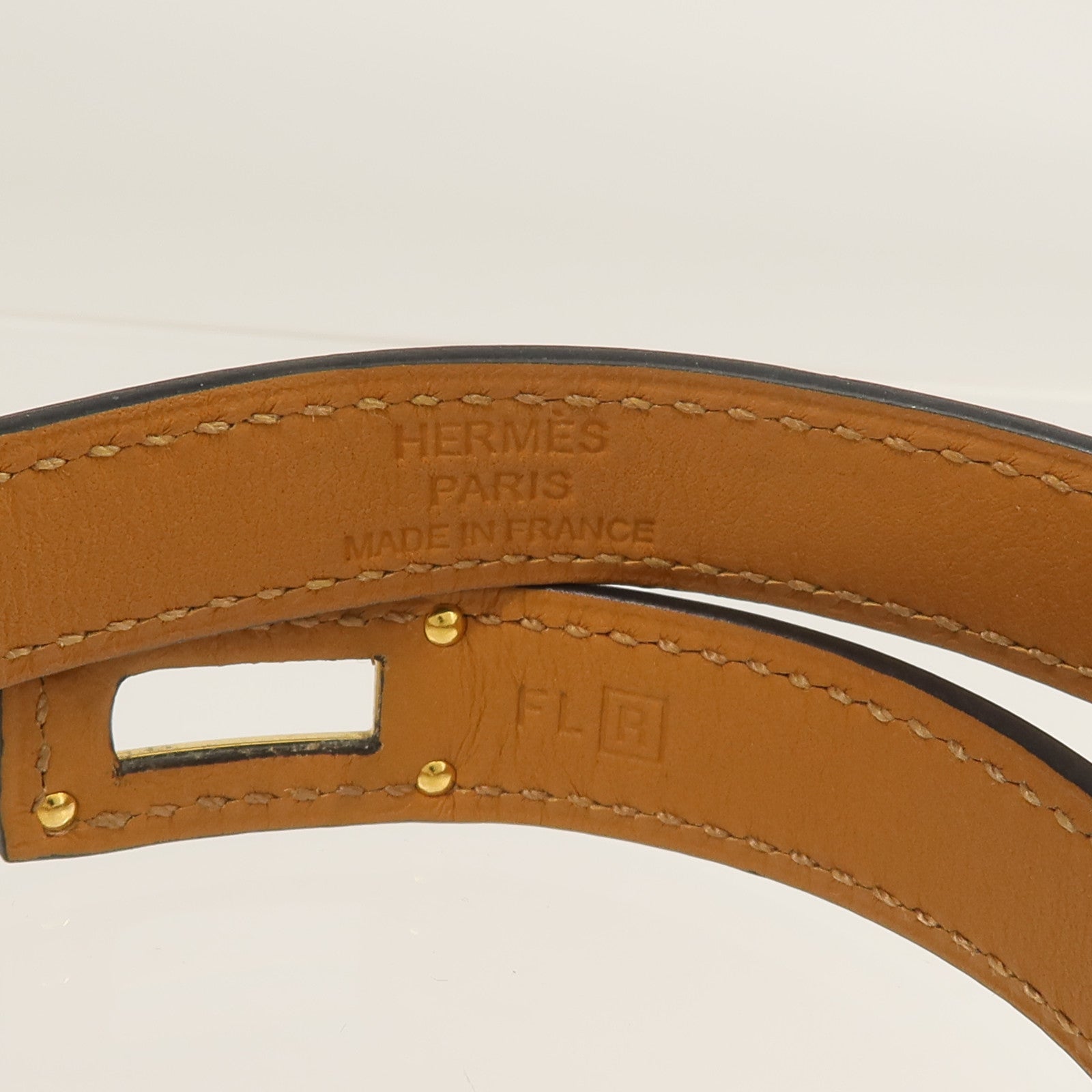 HERMES Swift皮革Kelly Double Tour手帶Bleu Saphir