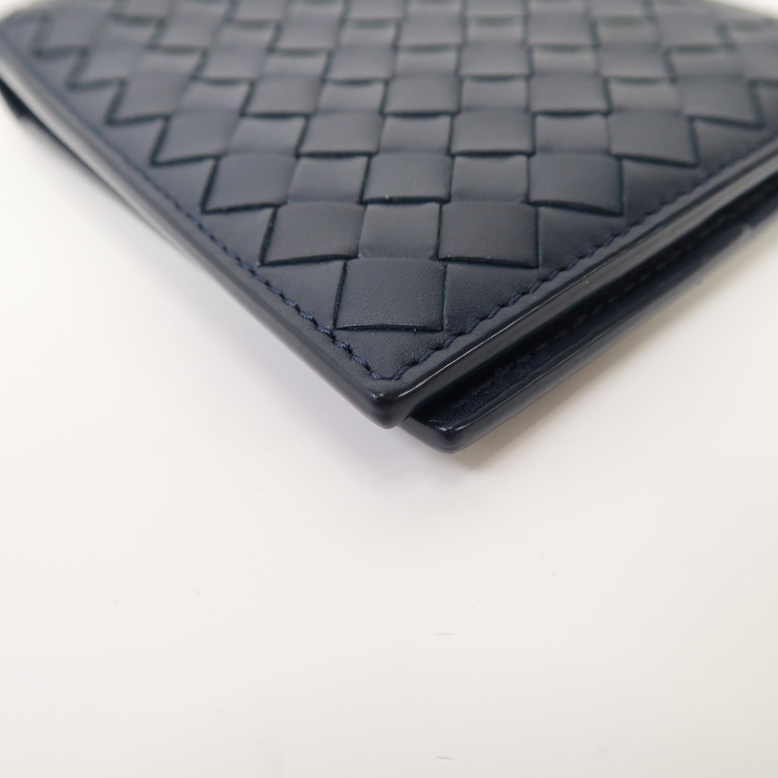 BOTTEGA VENETA 織紋皮革Wallet錢包深藍色