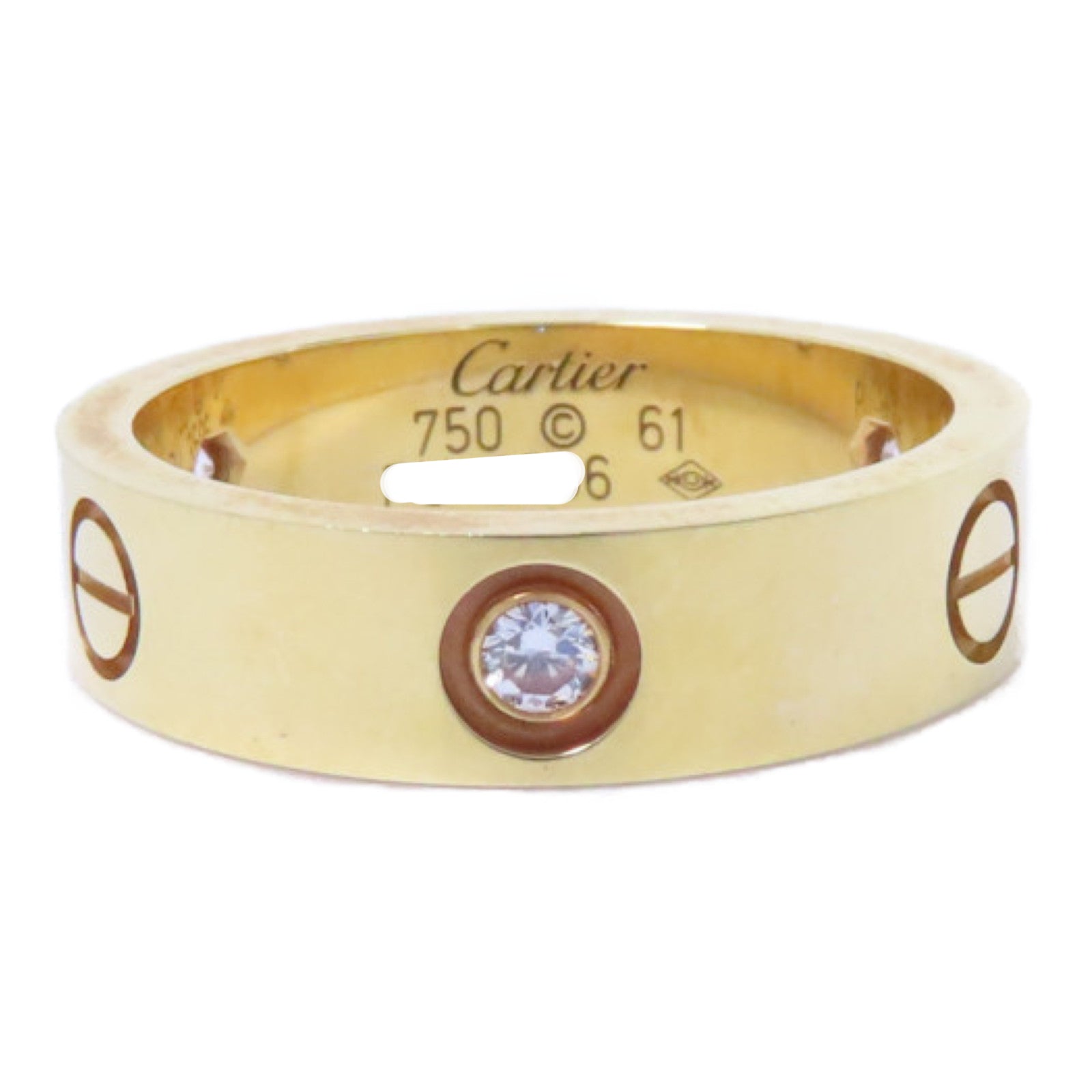 CARTIER 18K黄金Love Ring 3 Diamonds戒指Cartier#61/US#9.5