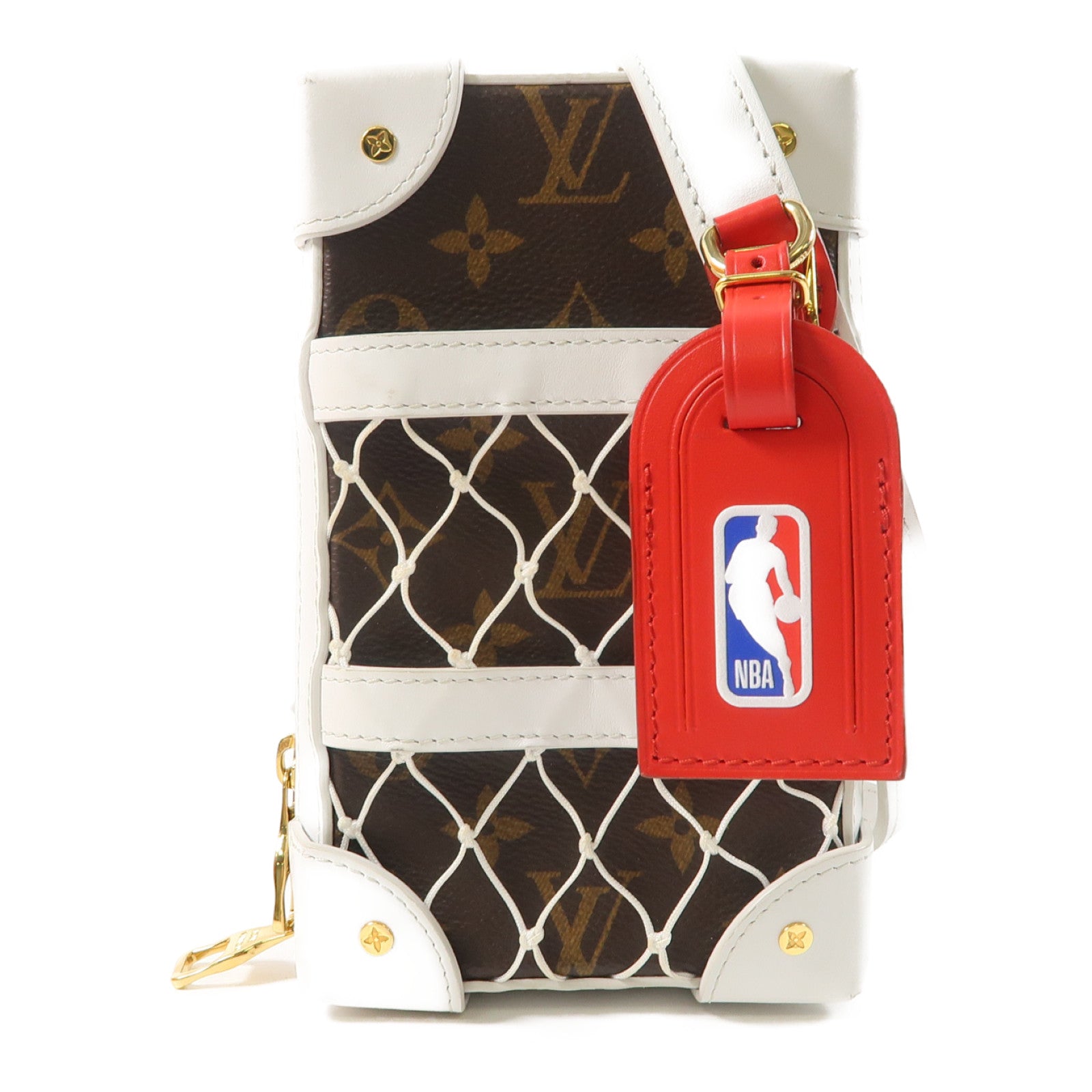 LOUIS VUITTON 【激減優惠】Monogram LVxNBA Soft Trunk金扣肩背袋啡色/白色