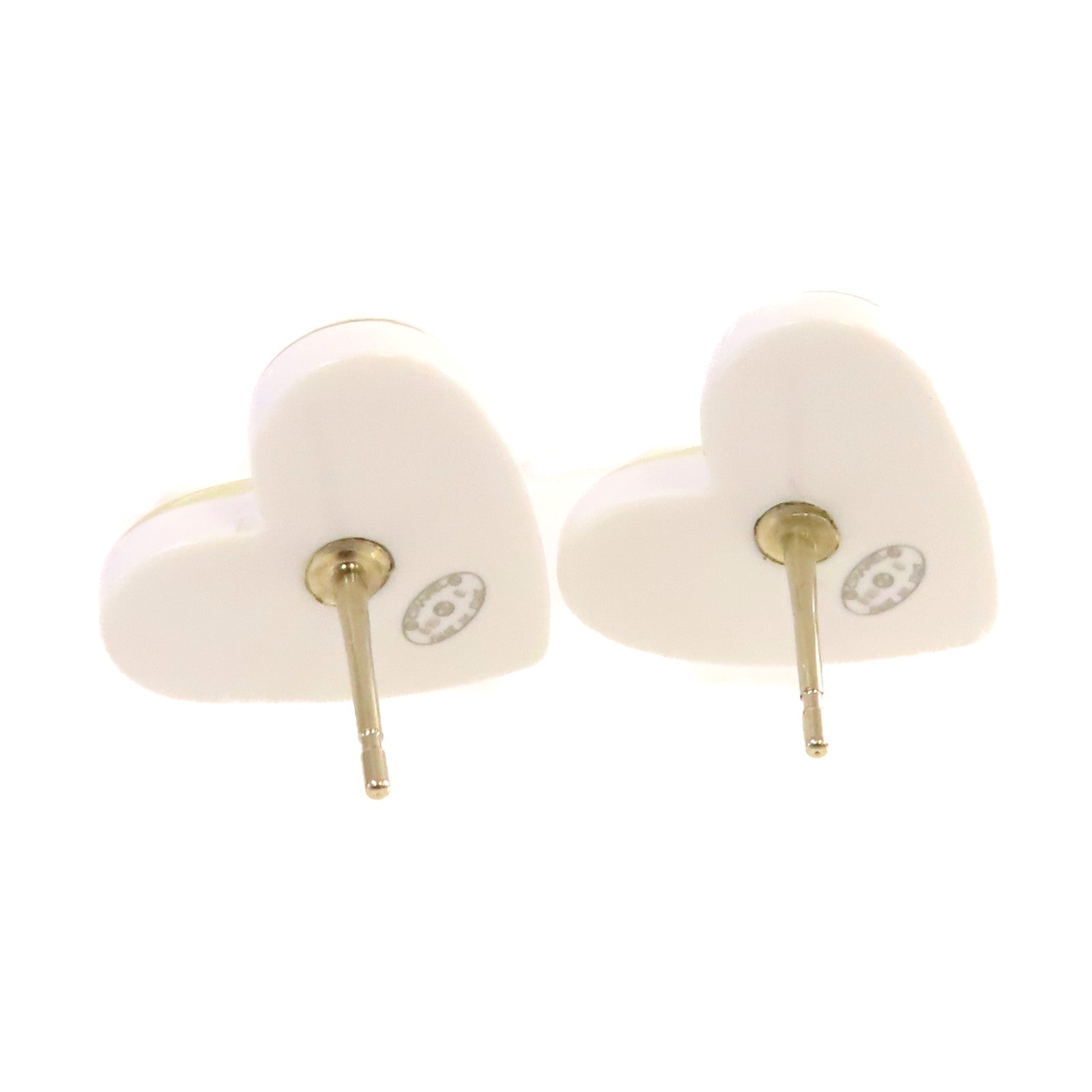 CHANEL PVC/金屬CC Heart Earrings耳環白色/金色