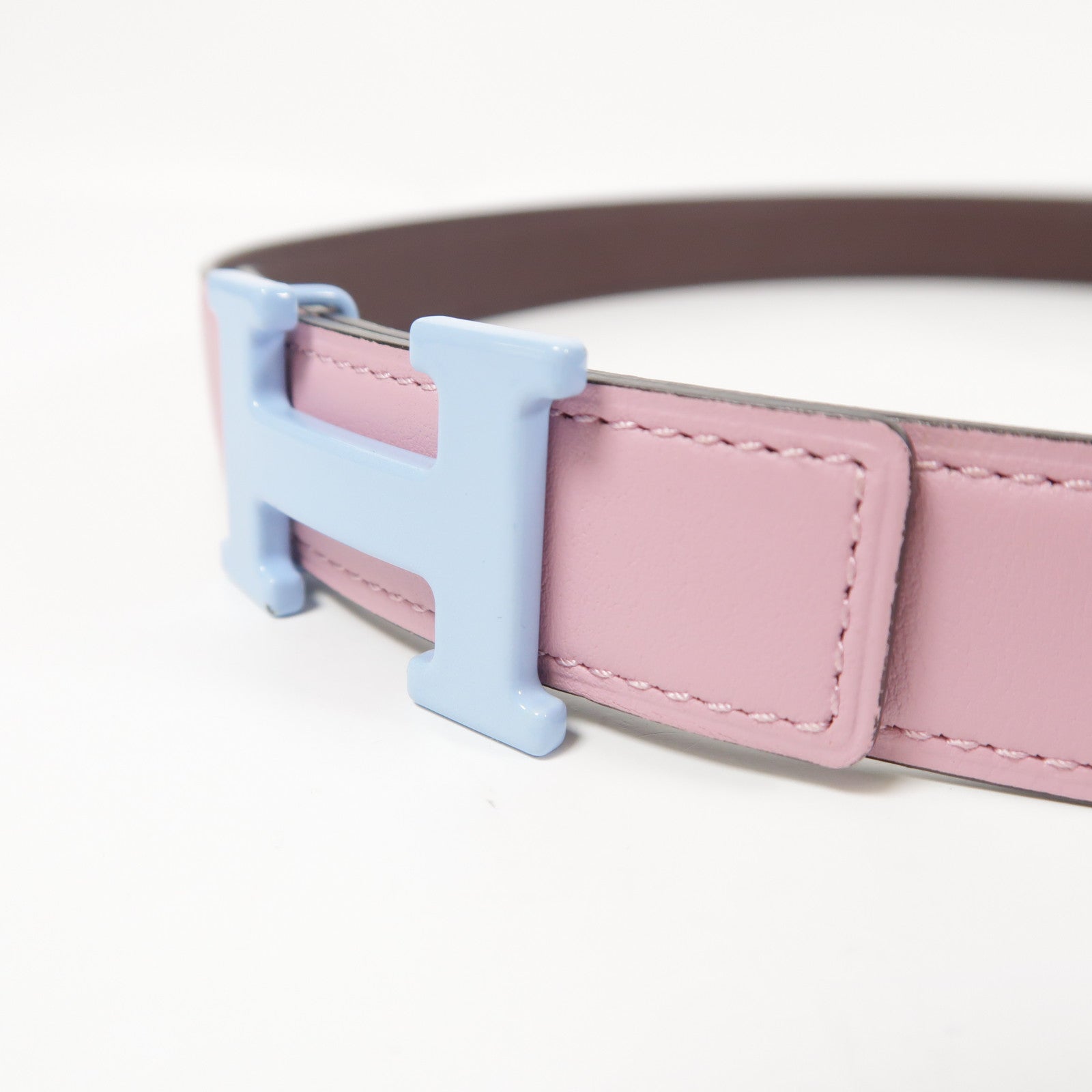 HERMES 【激減優惠】Epsom皮革皮帶Pink