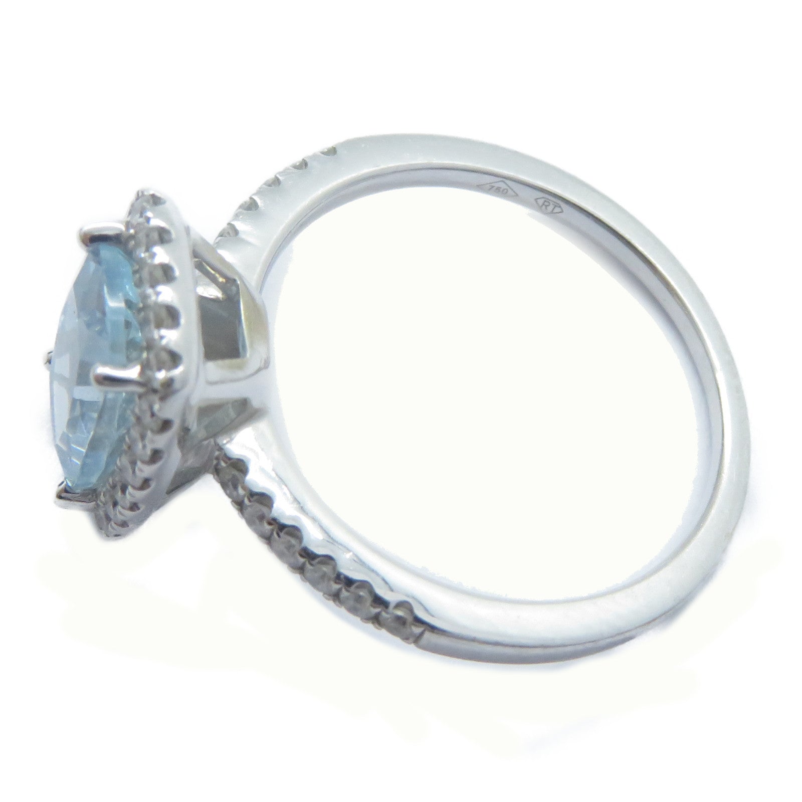 JEWELRY 18K白金Ring戒指銀色/藍色US#6
