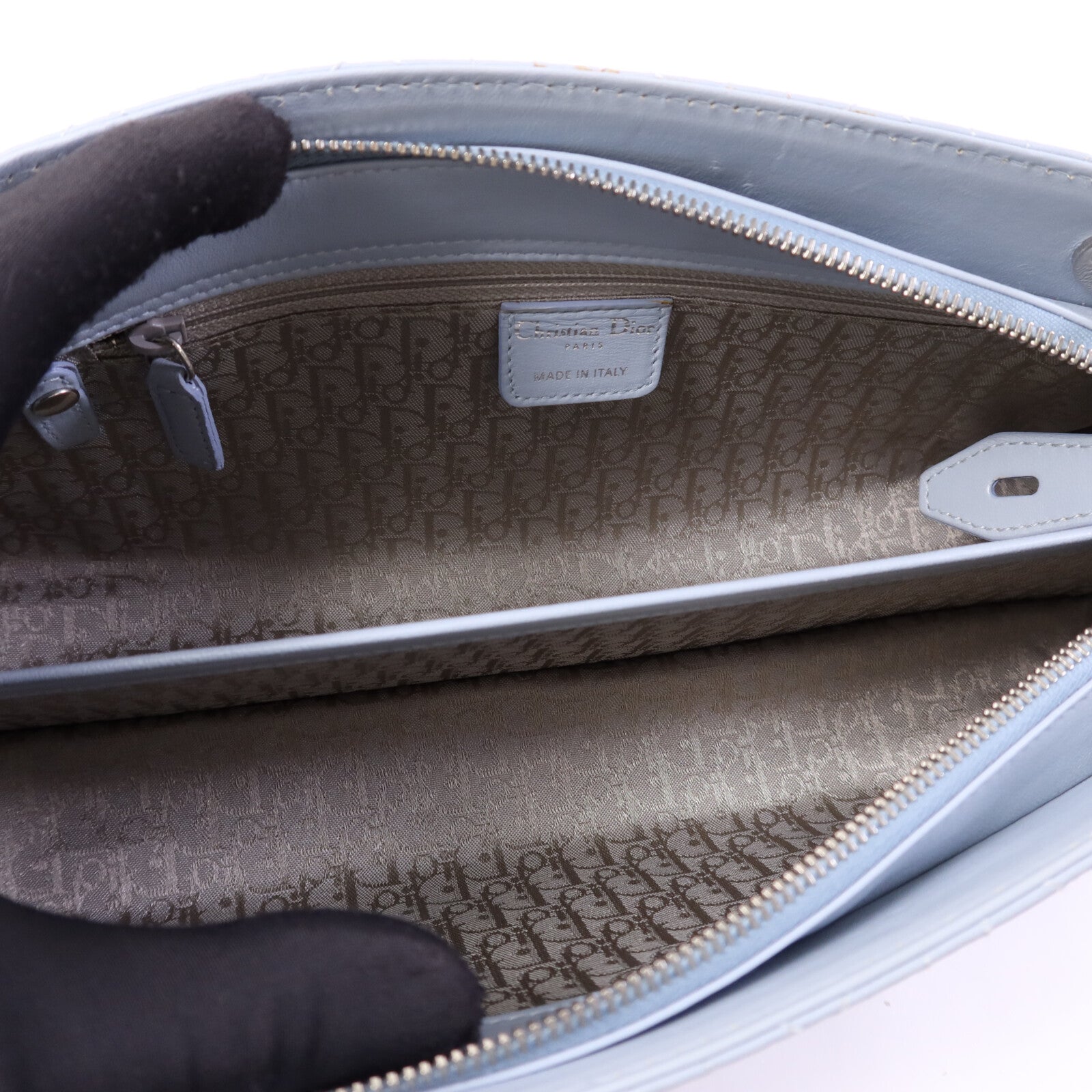 Dior 牛皮皮革Lady D-Joy銀扣肩背袋