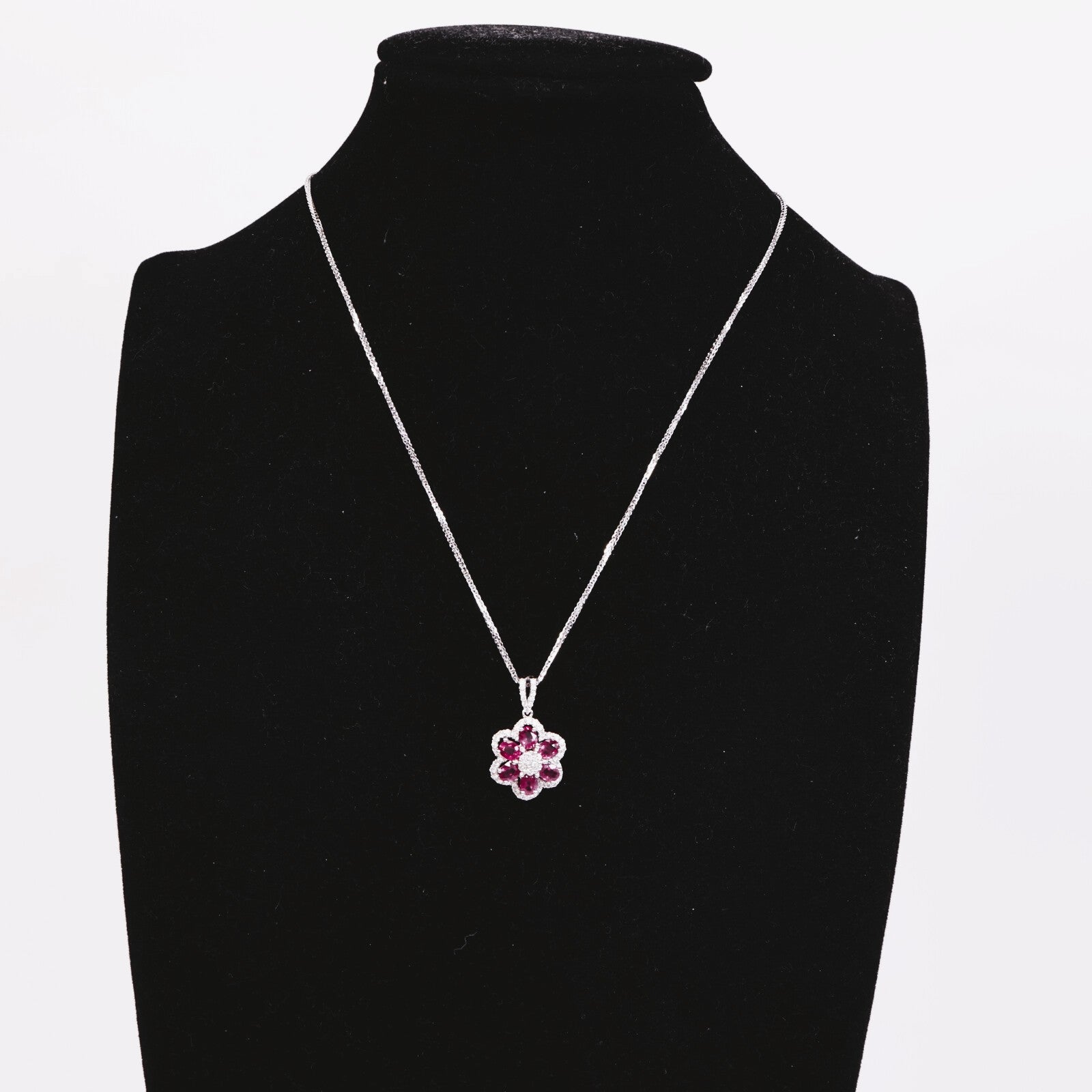 JEWELRY 18K白金Ruby Necklace紅寶石/鑽石項鍊