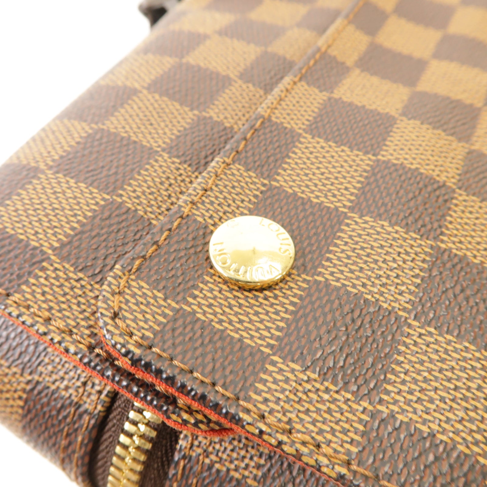 LOUIS VUITTON Damier Naviglio金扣肩背袋棕色