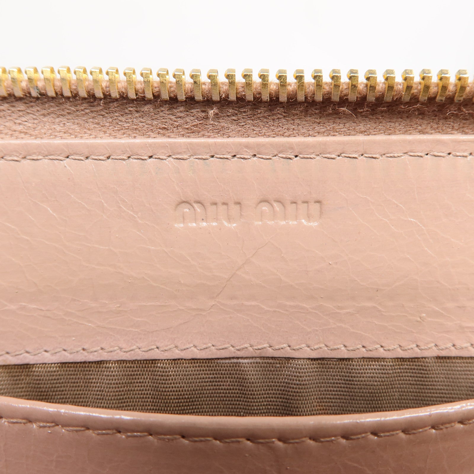 Miu Miu 【激減優惠】牛皮皮革long Wallet 金扣長錢包