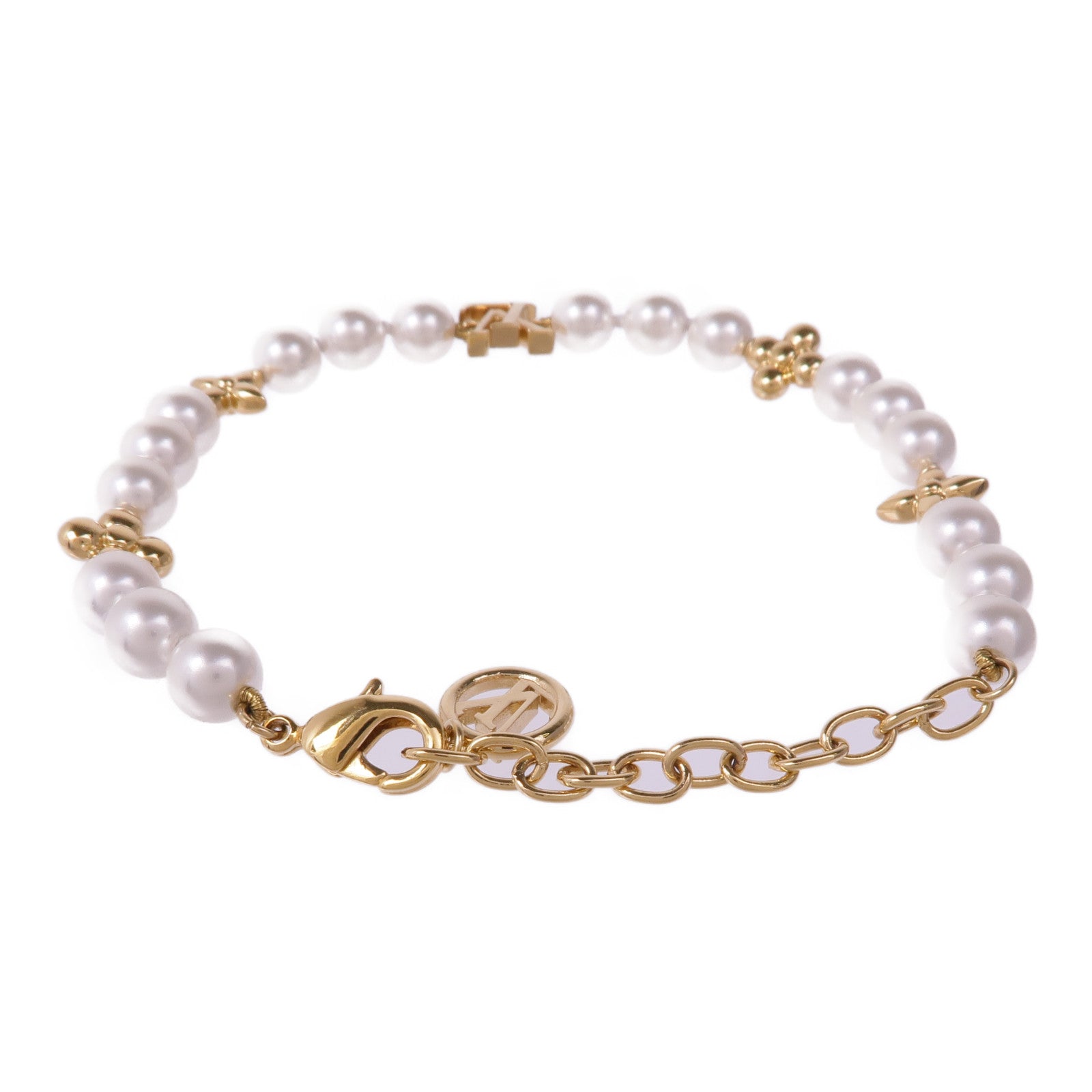 LOUIS VUITTON PVC/金屬My LV Pearl Bracelet手鏈