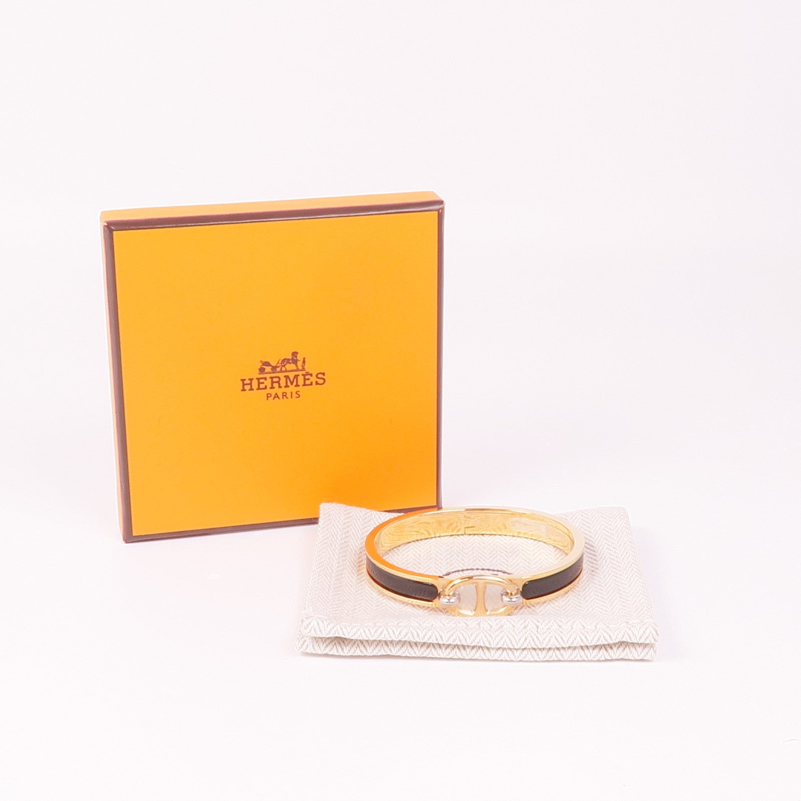 HERMES 金屬/琺瑯Mini Clic Chane D Ancre手鐲
