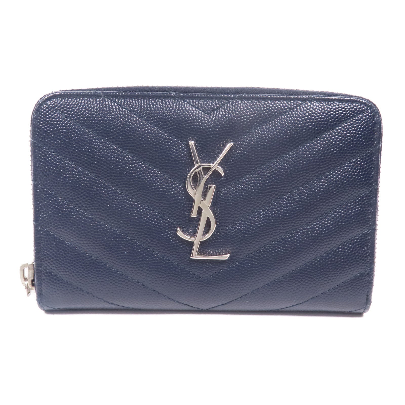 SAINT LAURENT 牛皮皮革Wallet銀扣錢包