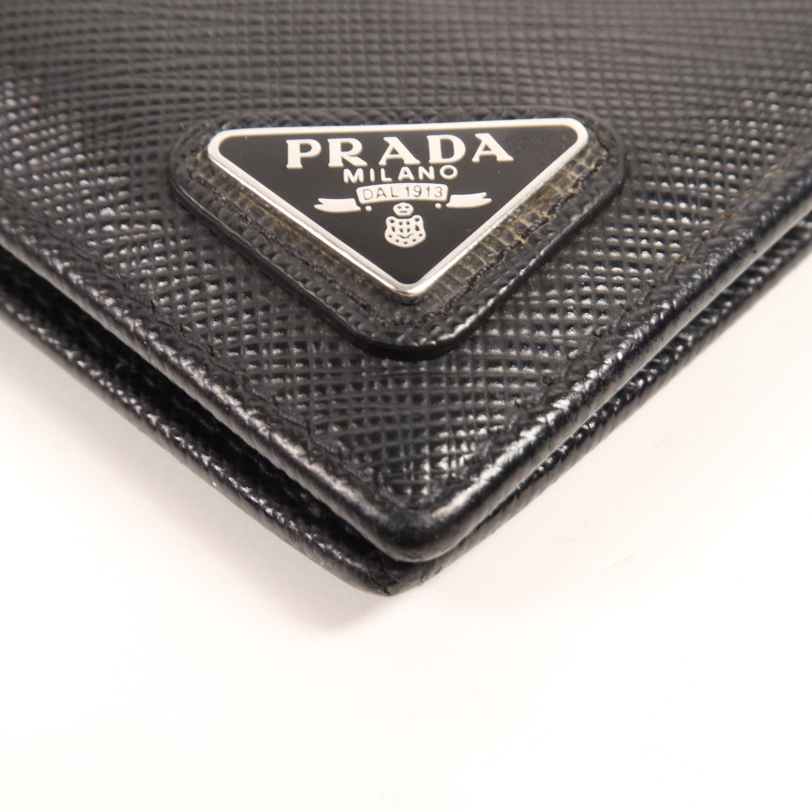 PRADA 牛皮皮革Wallet銀扣錢包