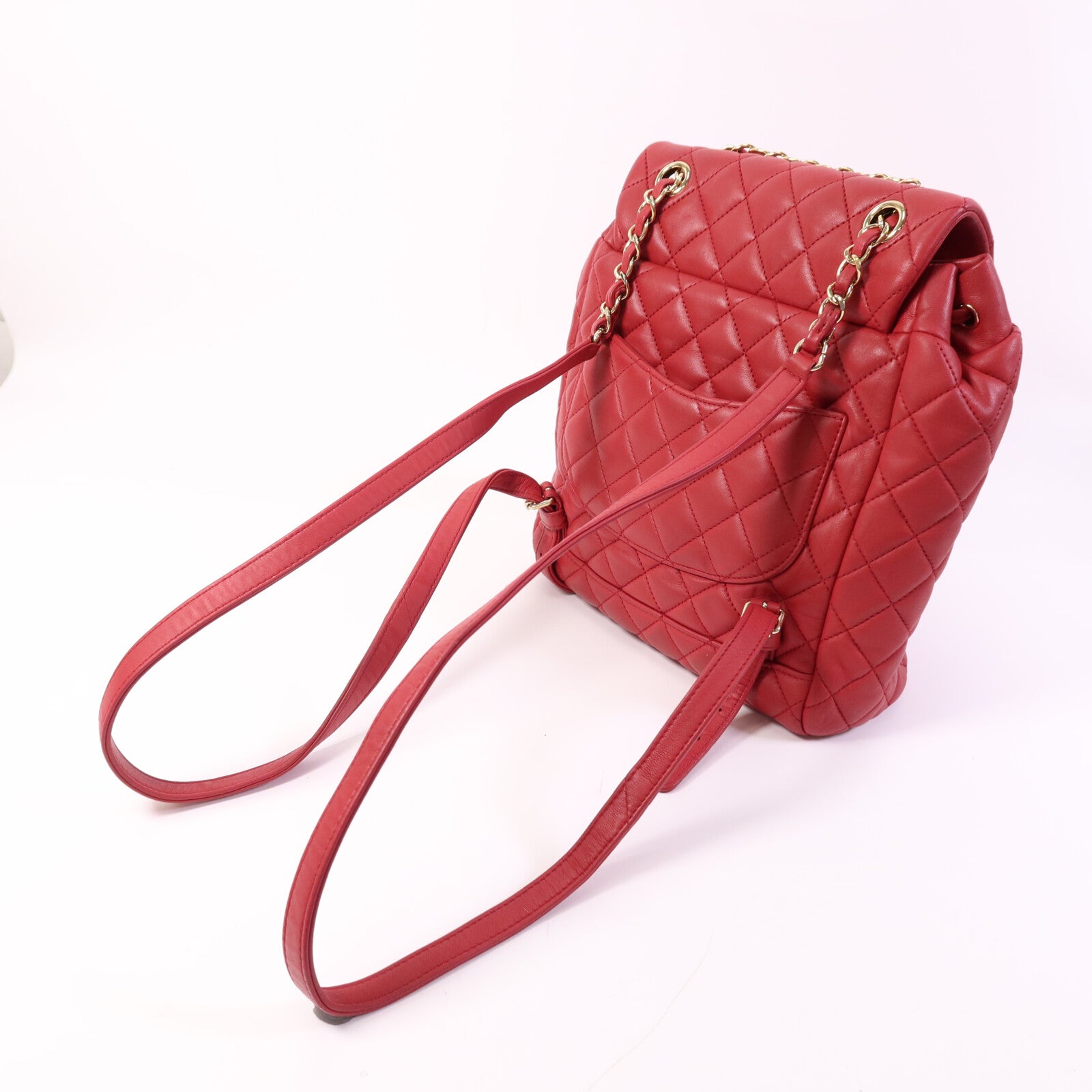 CHANEL 【激減優惠】羊皮皮革Backpack金扣鏈帶背包
