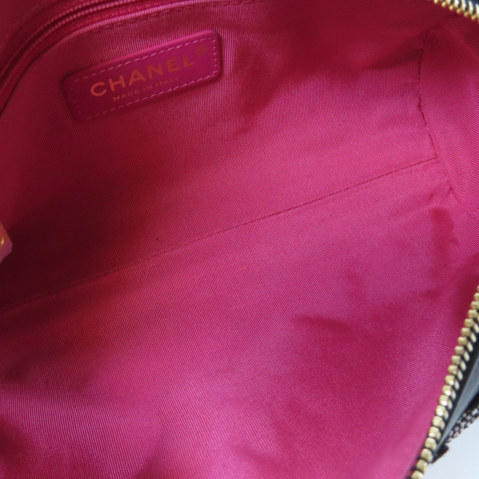 CHANEL **【激減優惠】斜紋軟呢Shoulder Bag金扣鏈帶肩背袋黑色/白色/粉紅色