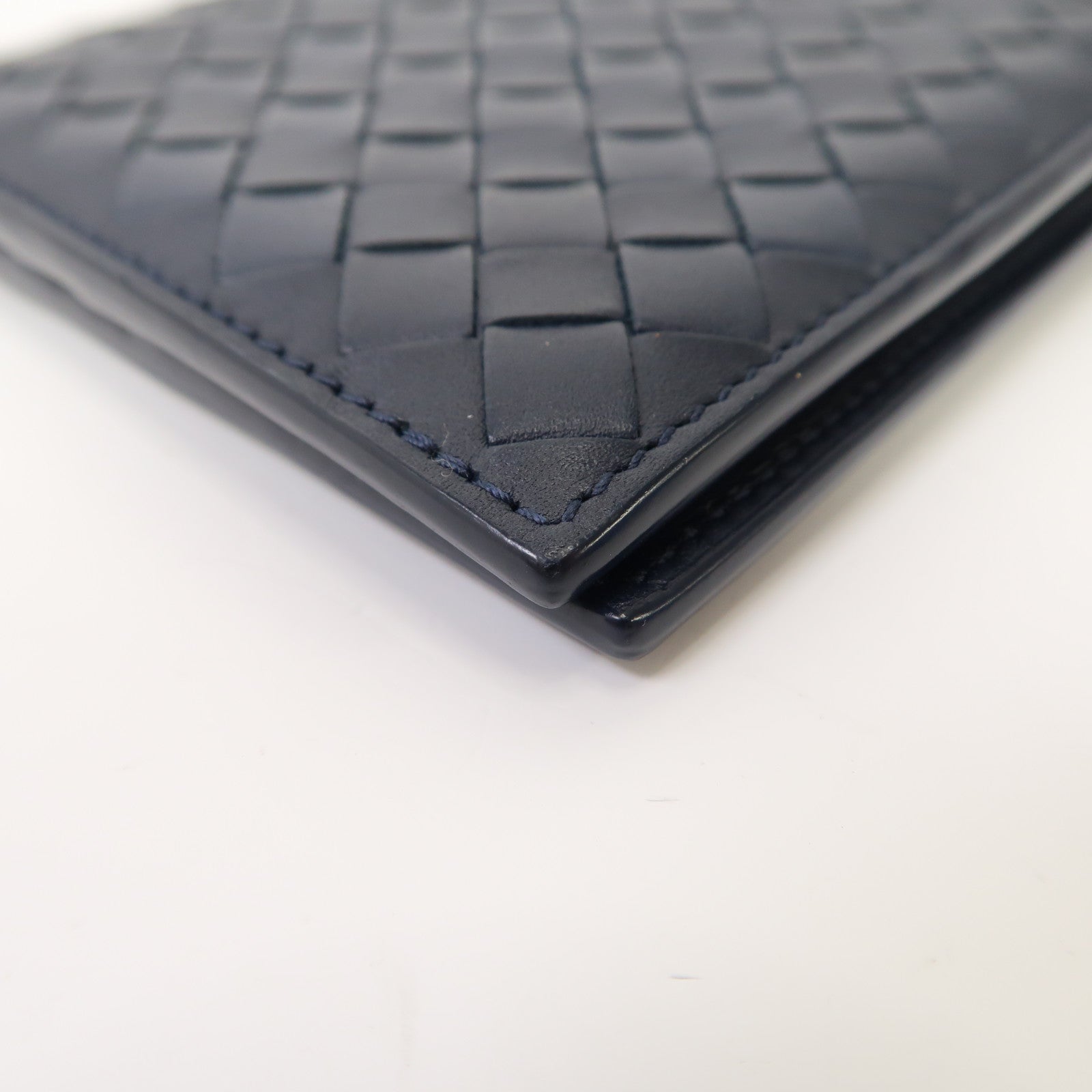 BOTTEGA VENETA 織紋皮革Wallet錢包深藍色
