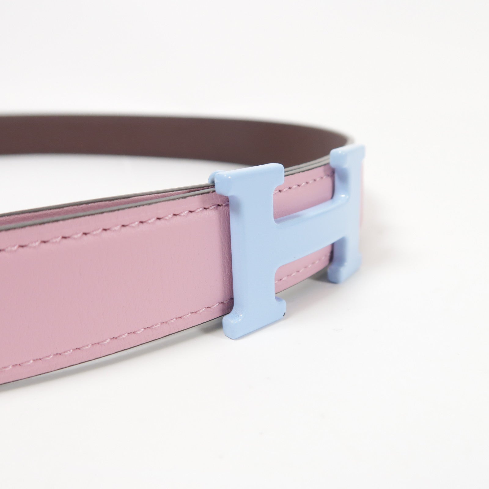 HERMES 【激減優惠】Epsom皮革皮帶Pink