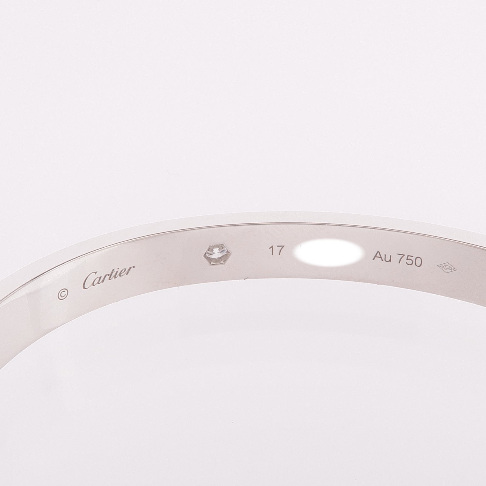 CARTIER 18K白金Love Bracelet鑽石手鐲Cartier#17