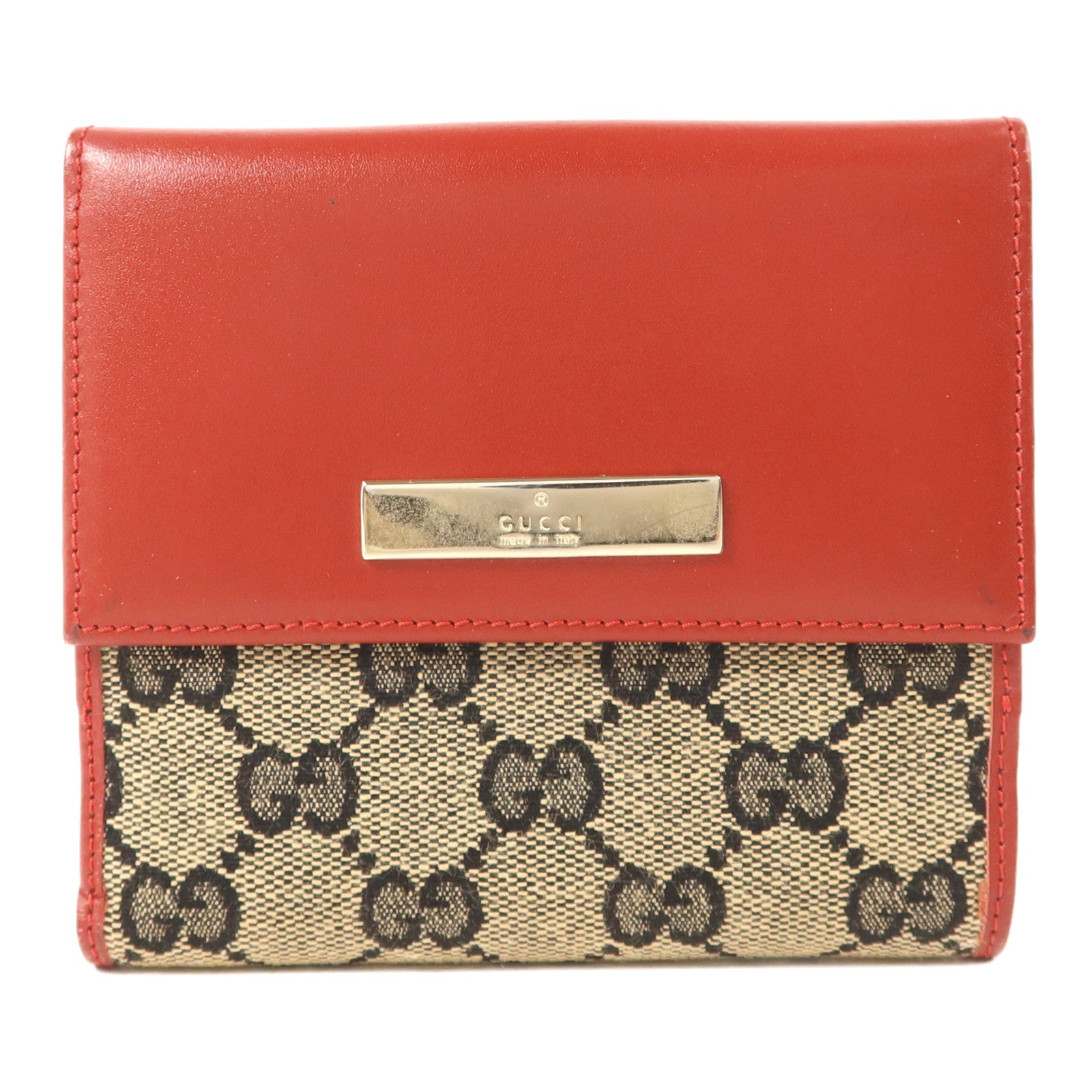 GUCCI 帆布Bifold Wallet金扣錢包