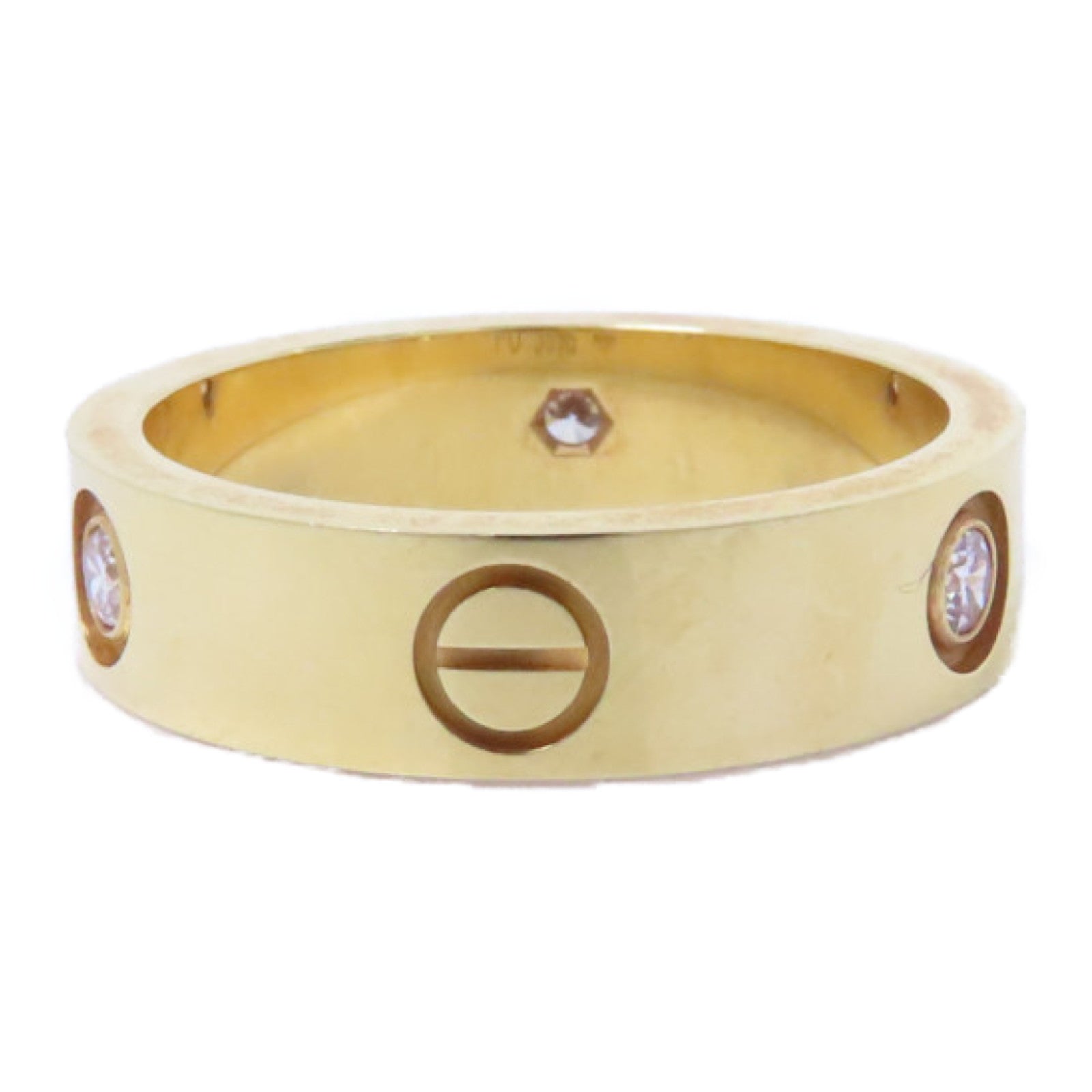 CARTIER 18K黄金Love Ring 3 Diamonds戒指Cartier#61/US#9.5