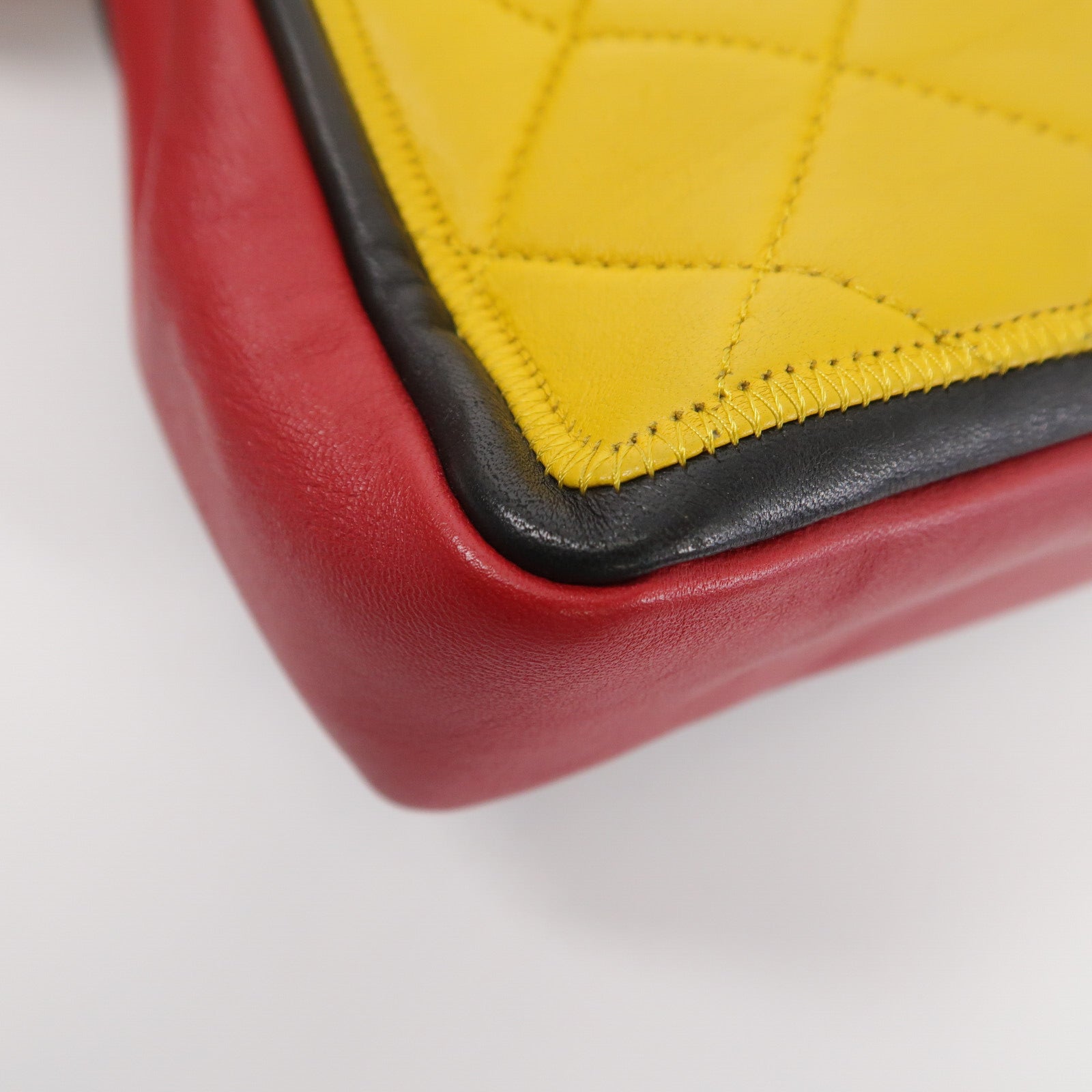 CHANEL 羊皮皮革Colorblock Medium Flap Bag鏈帶肩背袋