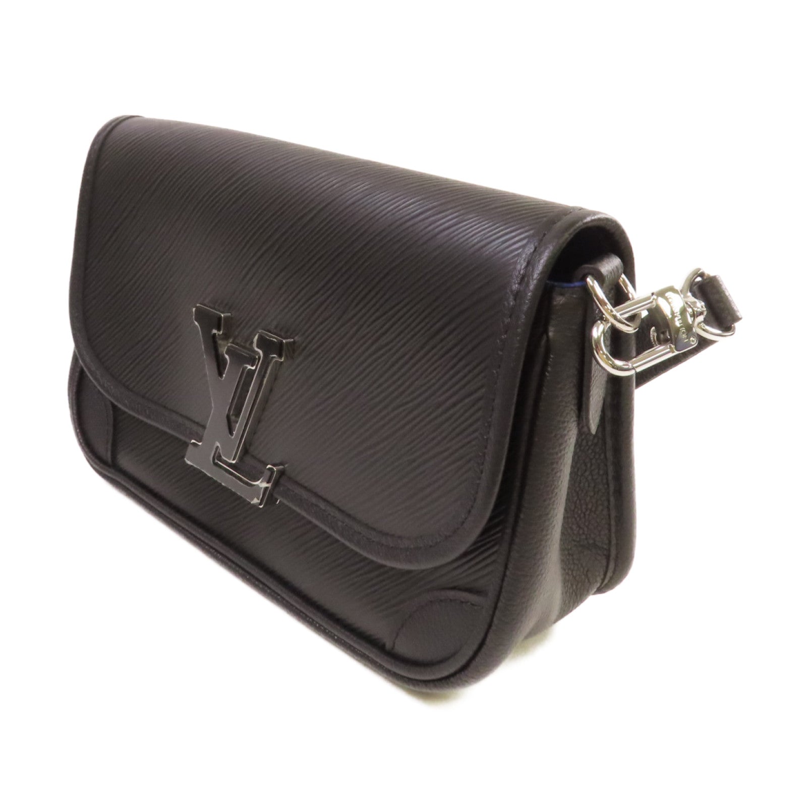 LOUIS VUITTON Epi Buci Shoulder Bag銀扣肩背袋黑色