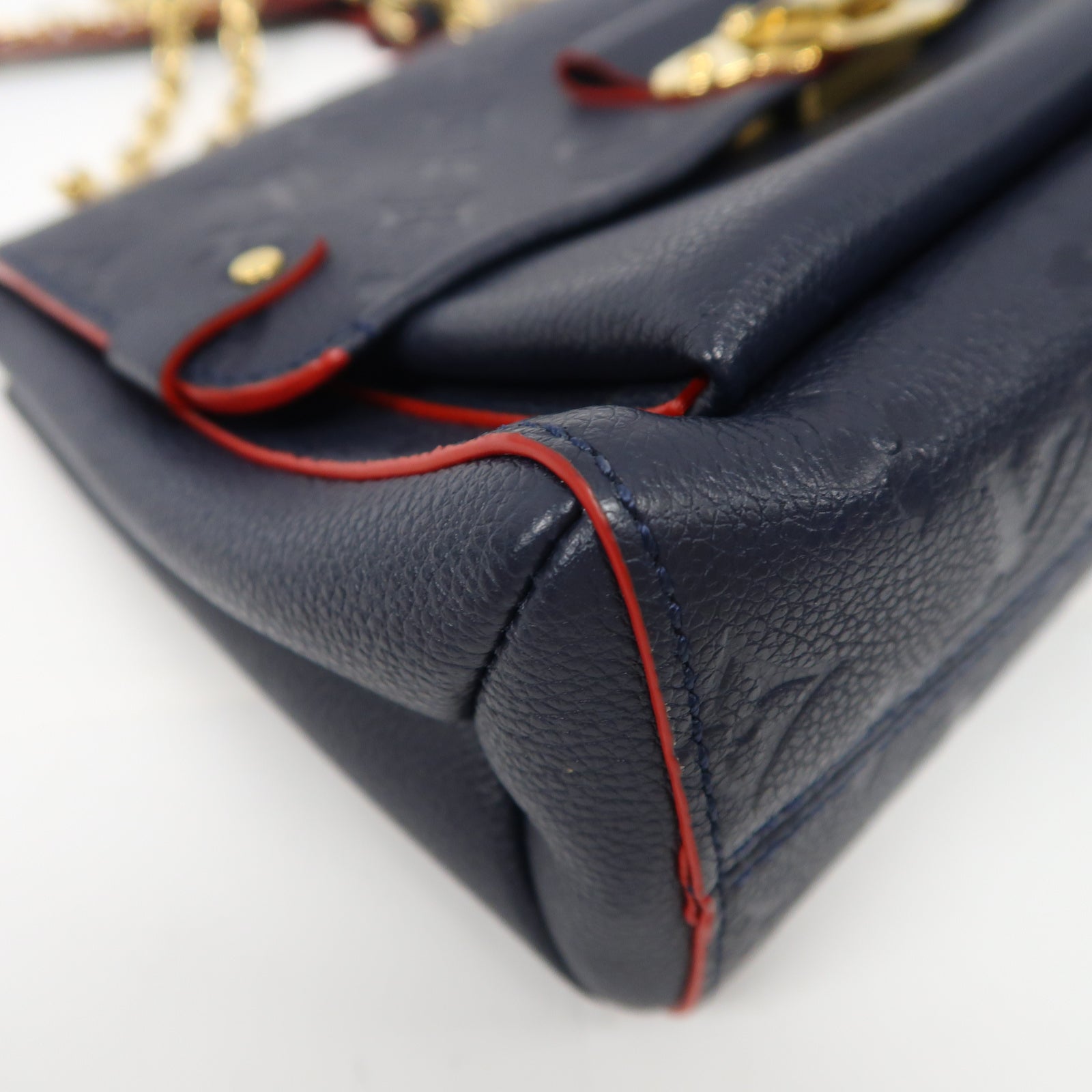 LOUIS VUITTON Monogram Empreinte Vavin PM金扣肩背袋藍色