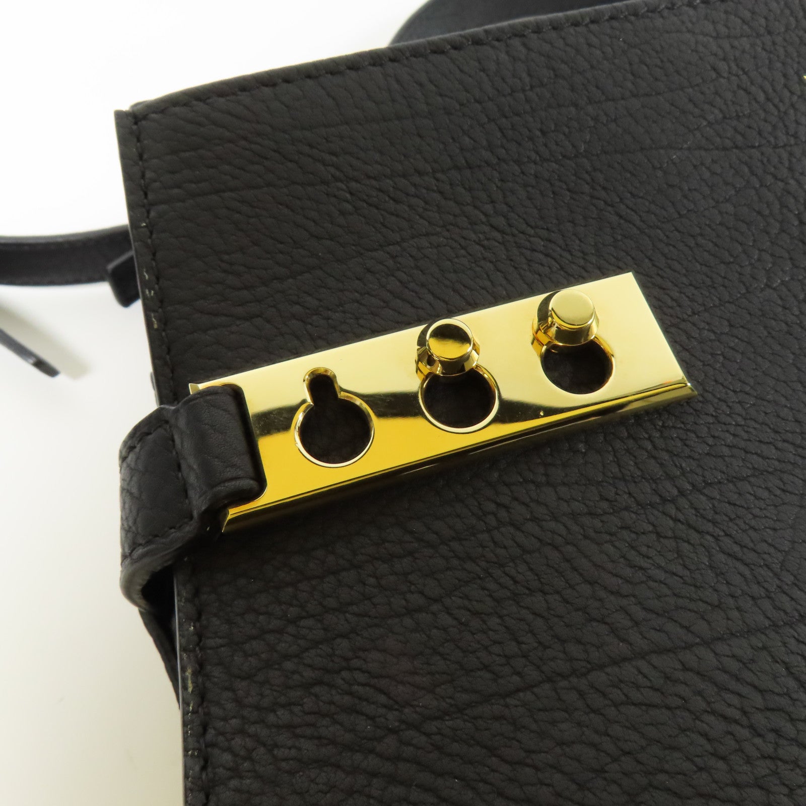 Delvaux 牛皮皮革Tempete MM金扣手挽肩背兩用袋