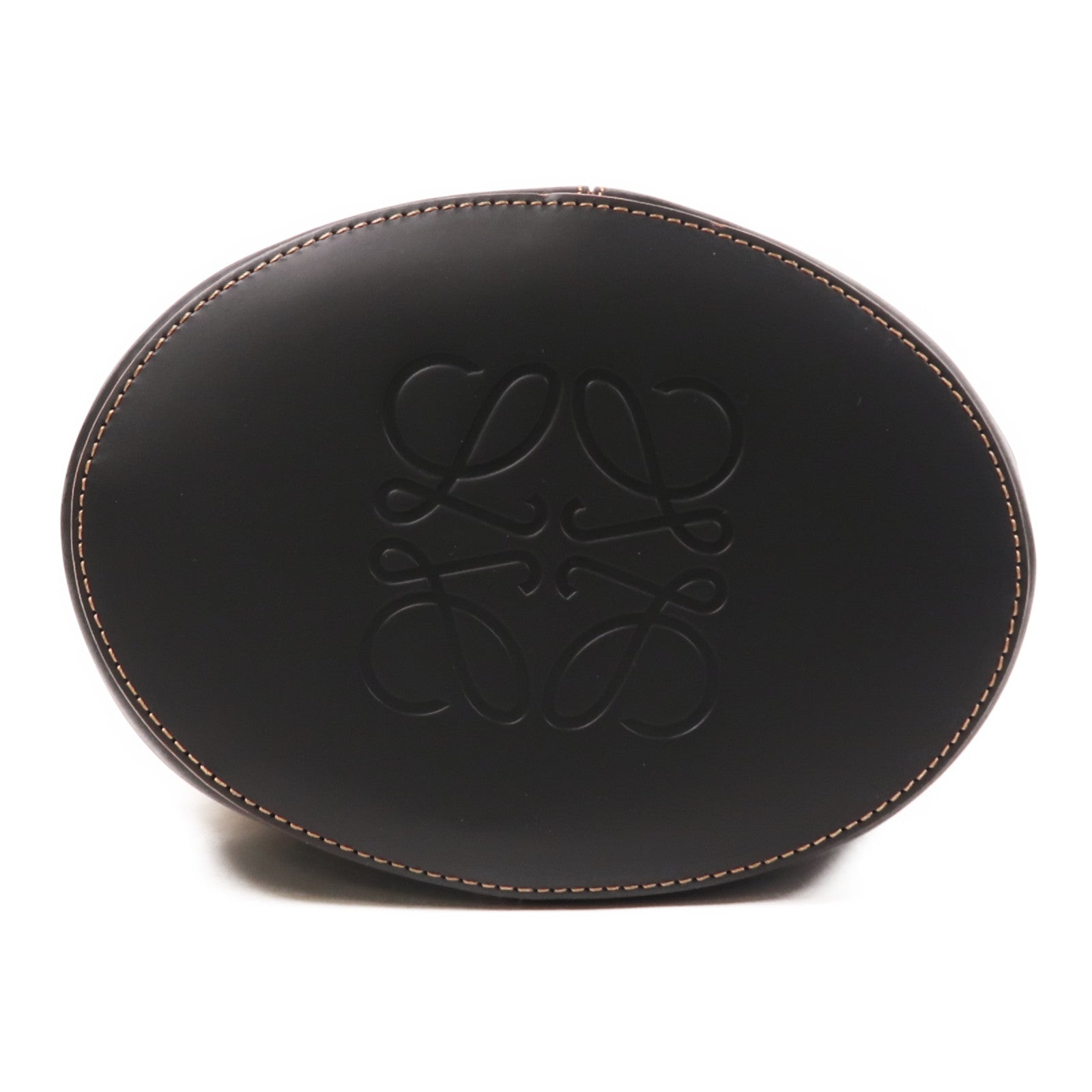 LOEWE 帆布/牛皮皮革Balloon Medium銀扣手挽肩背兩用袋