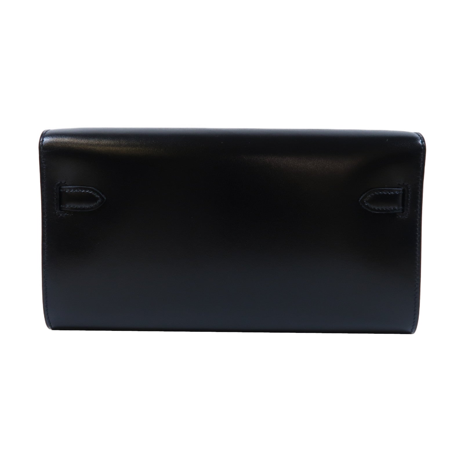 HERMES Box Calf皮革Kelly To Go銀扣肩背袋黑色