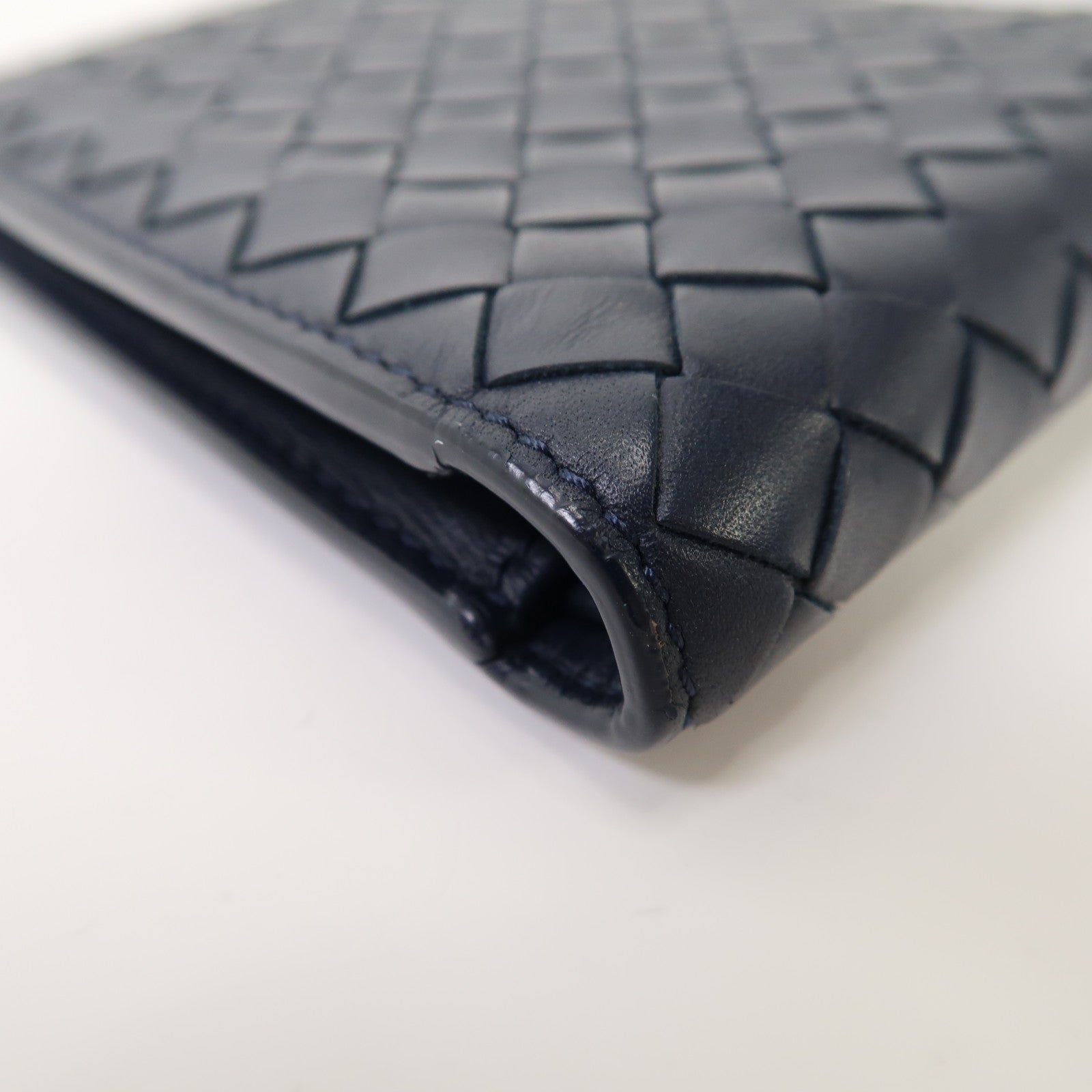 BOTTEGA VENETA 織紋皮革Wallet錢包深藍色