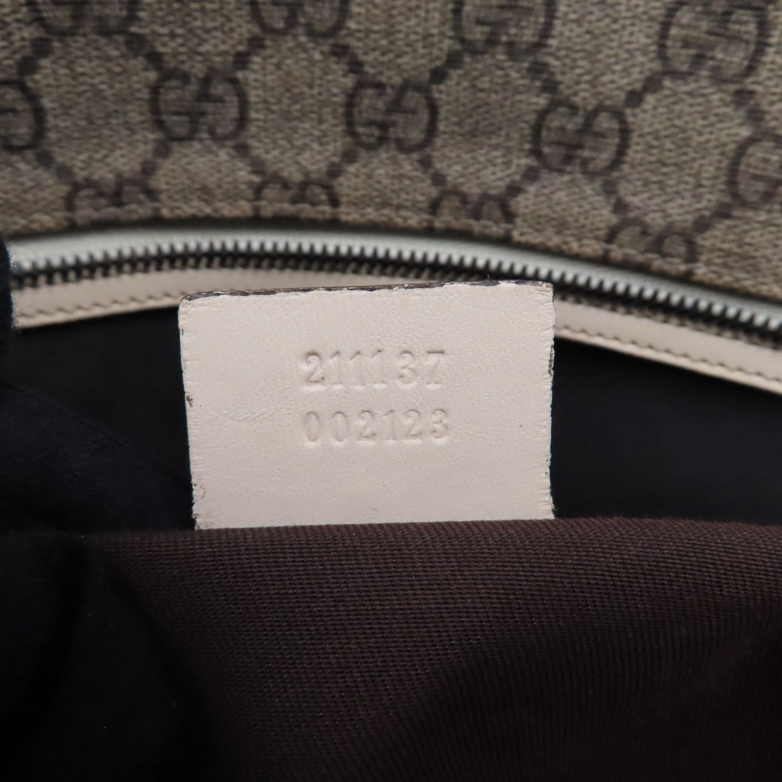 GUCCI 塗層帆布Tote Bag銀扣肩背袋米色