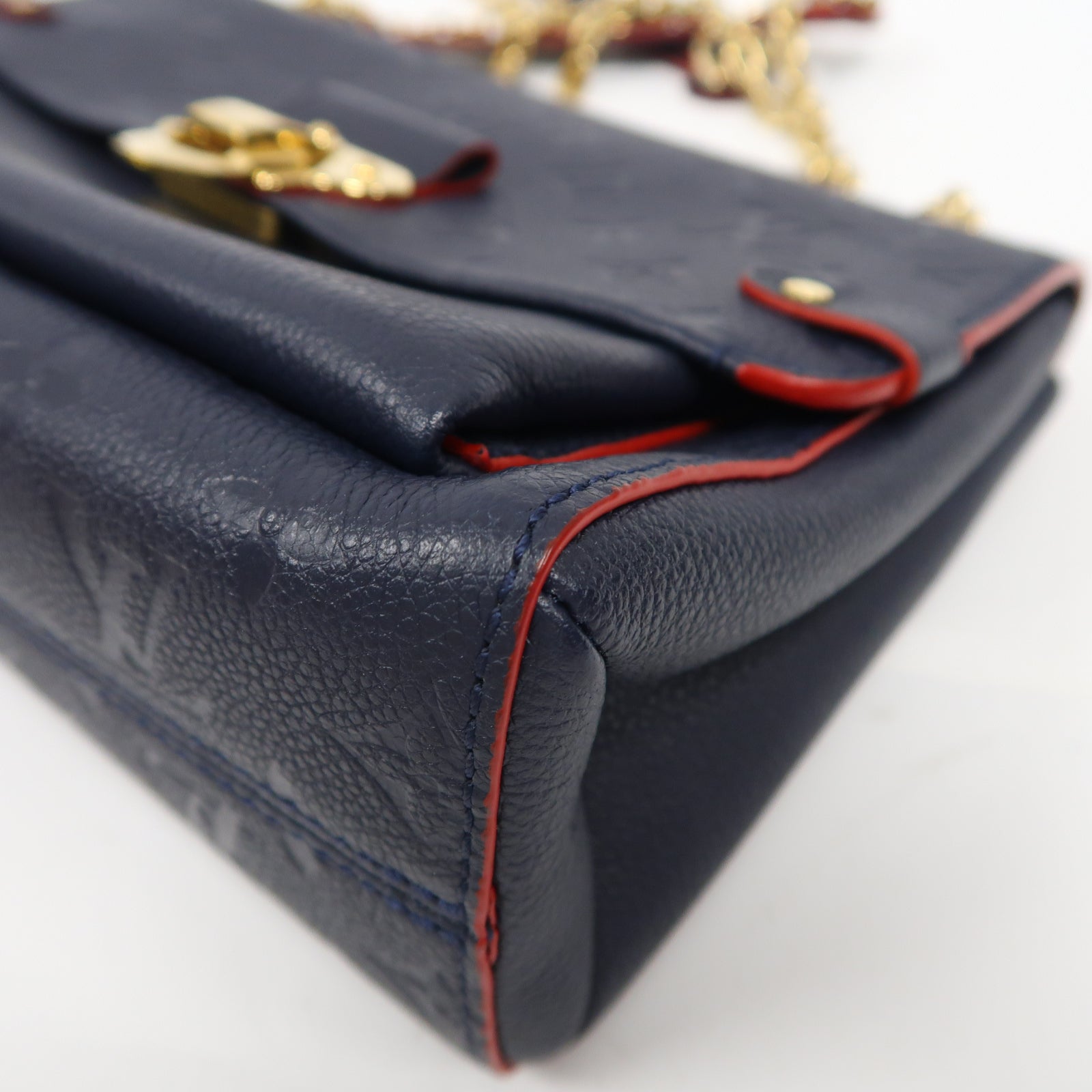 LOUIS VUITTON Monogram Empreinte Vavin PM金扣肩背袋藍色