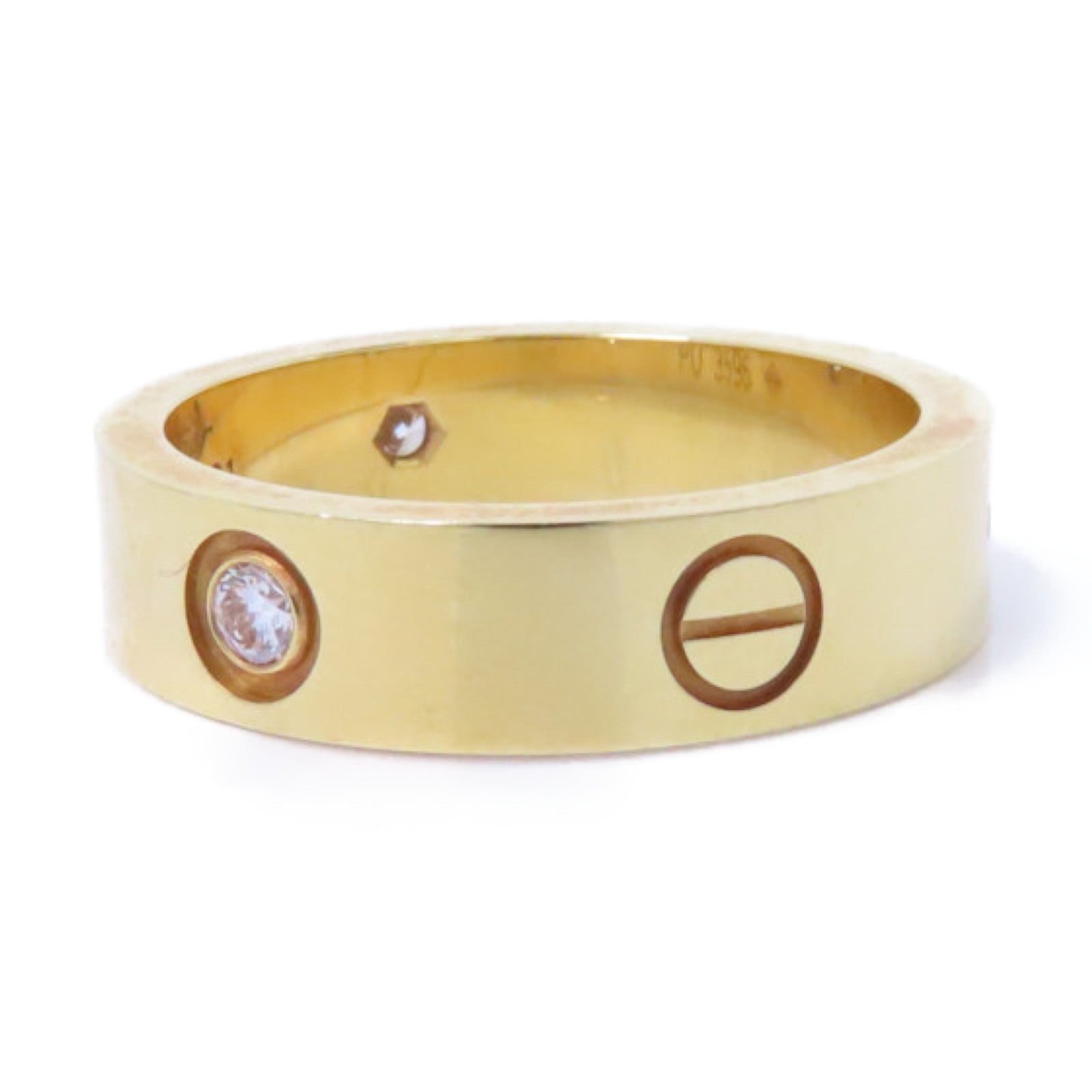 CARTIER 18K黄金Love Ring 3 Diamonds戒指Cartier#61/US#9.5