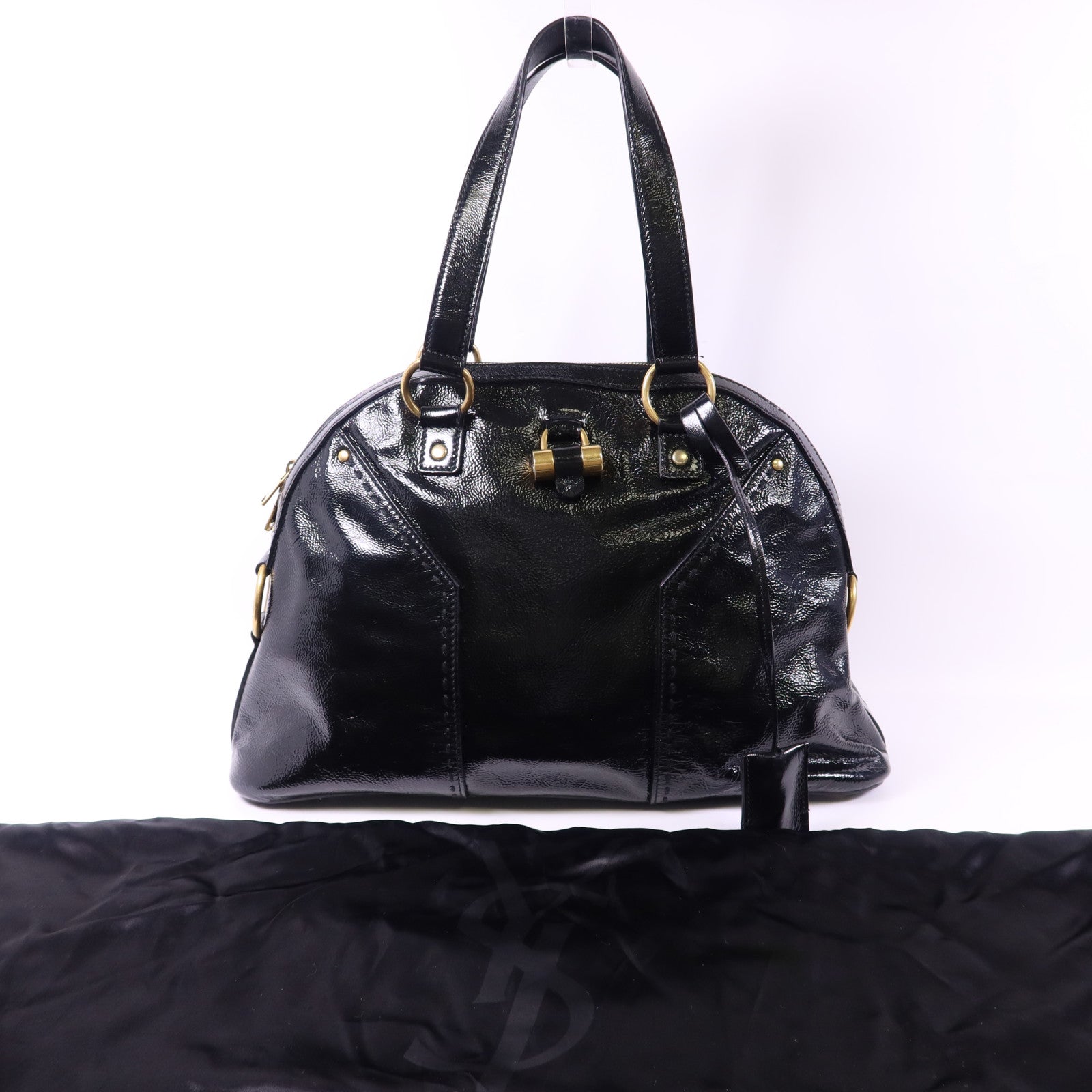 YVES SAINT LAURENT 漆皮皮革Shoulder Bag金扣肩背袋