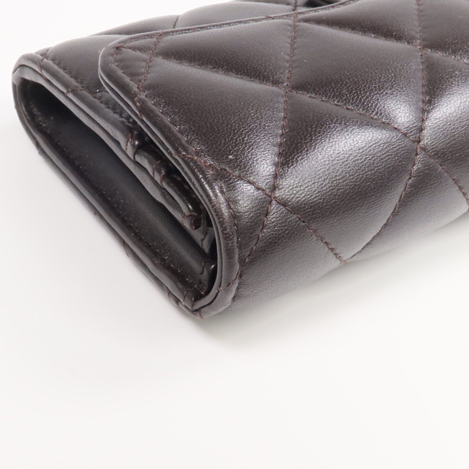 CHANEL 羊皮皮革Medium Wallet金扣長錢包