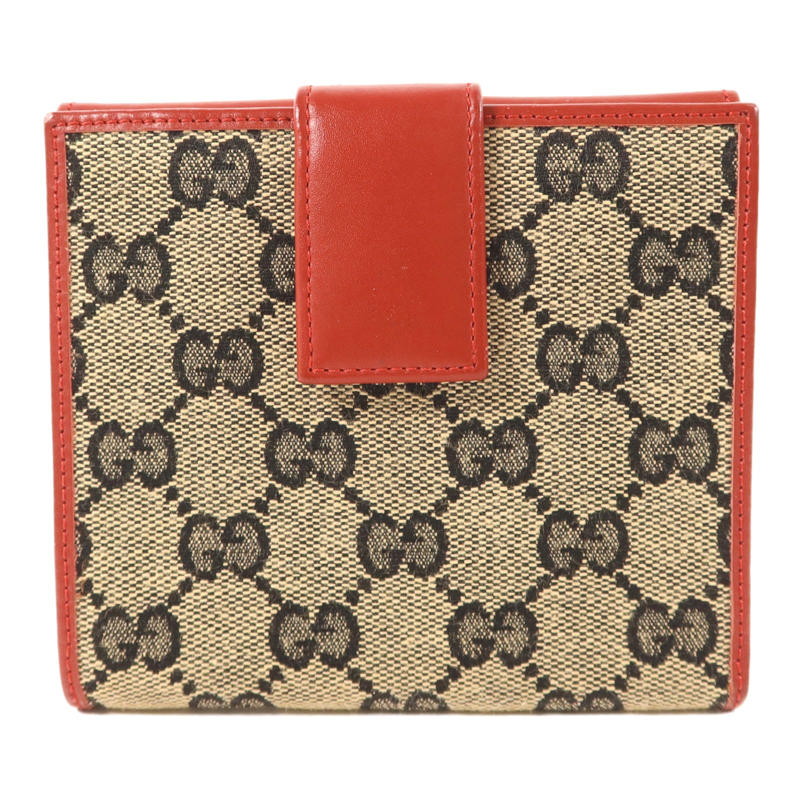 GUCCI 帆布Bifold Wallet金扣錢包