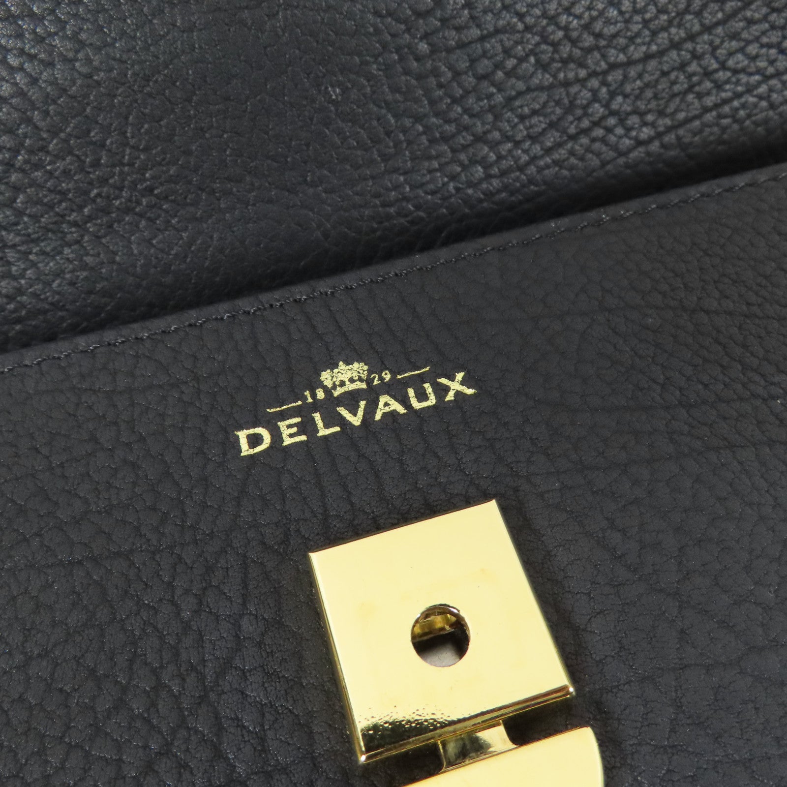 Delvaux 牛皮皮革Tempete MM金扣手挽肩背兩用袋