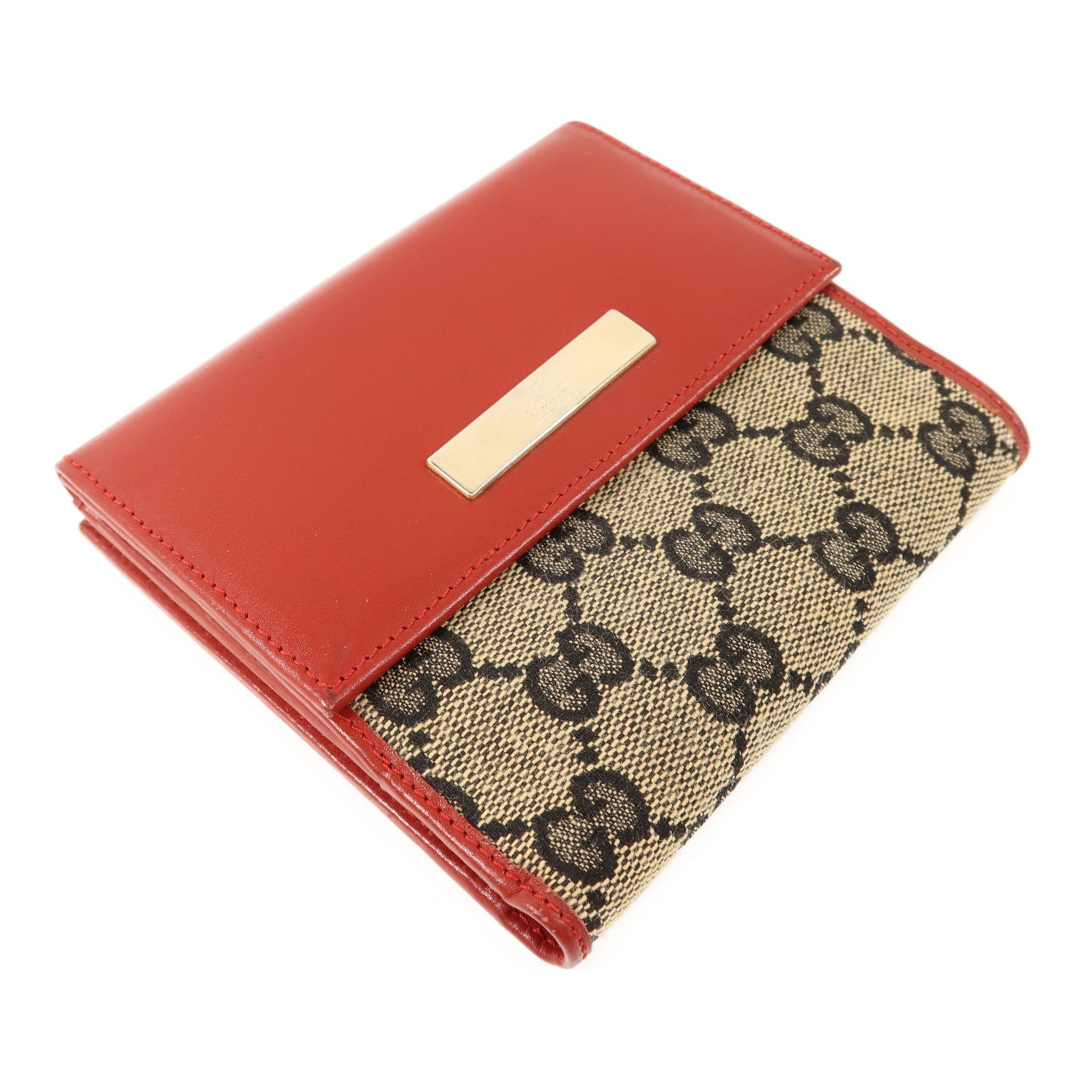 GUCCI 帆布Bifold Wallet金扣錢包