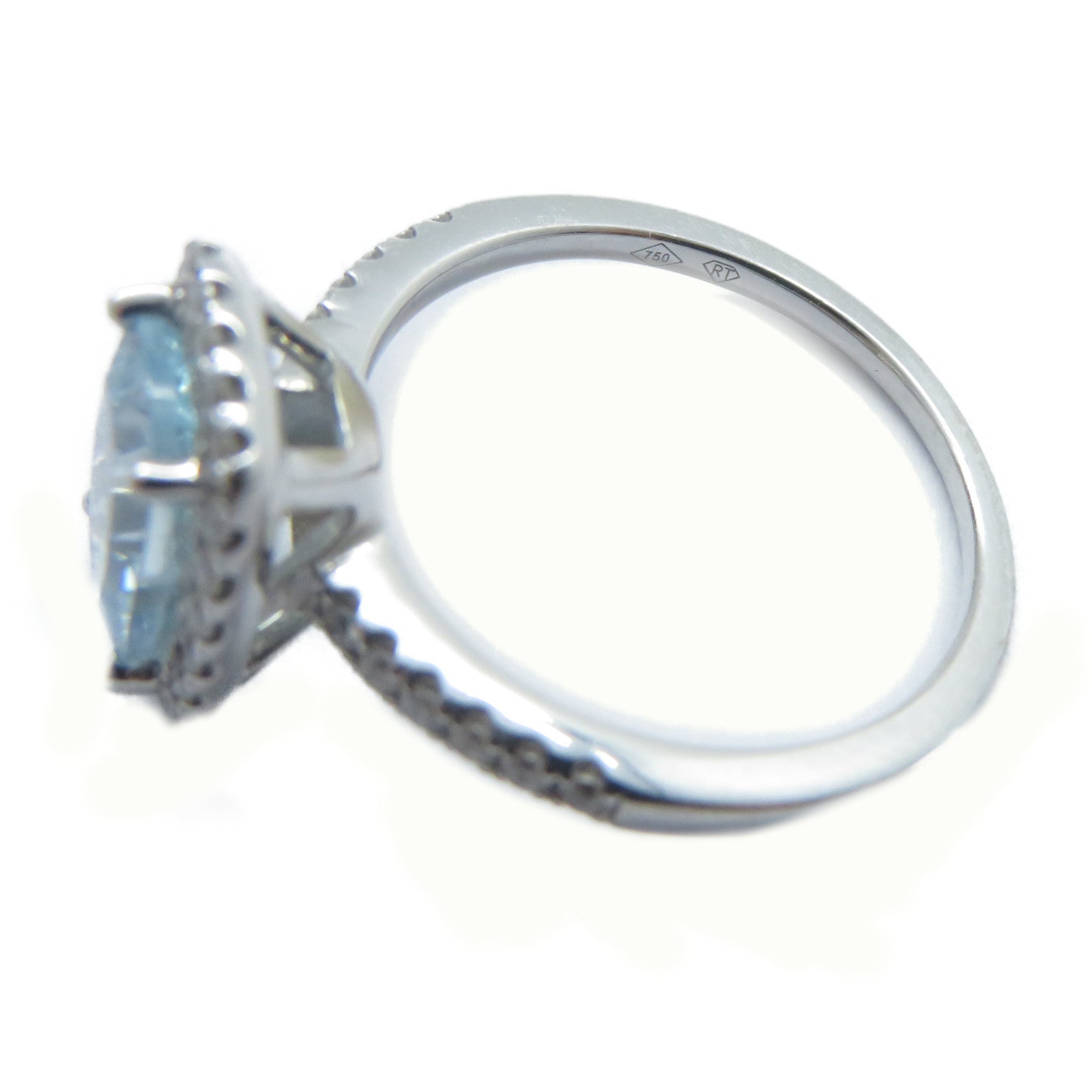 JEWELRY 18K白金Ring戒指銀色/藍色US#6