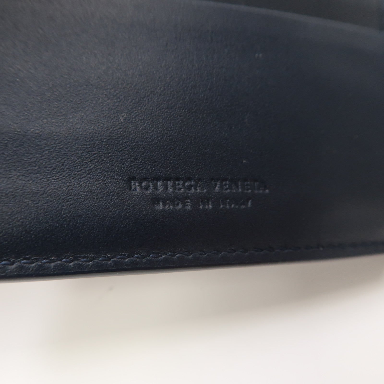 BOTTEGA VENETA 織紋皮革Wallet錢包深藍色
