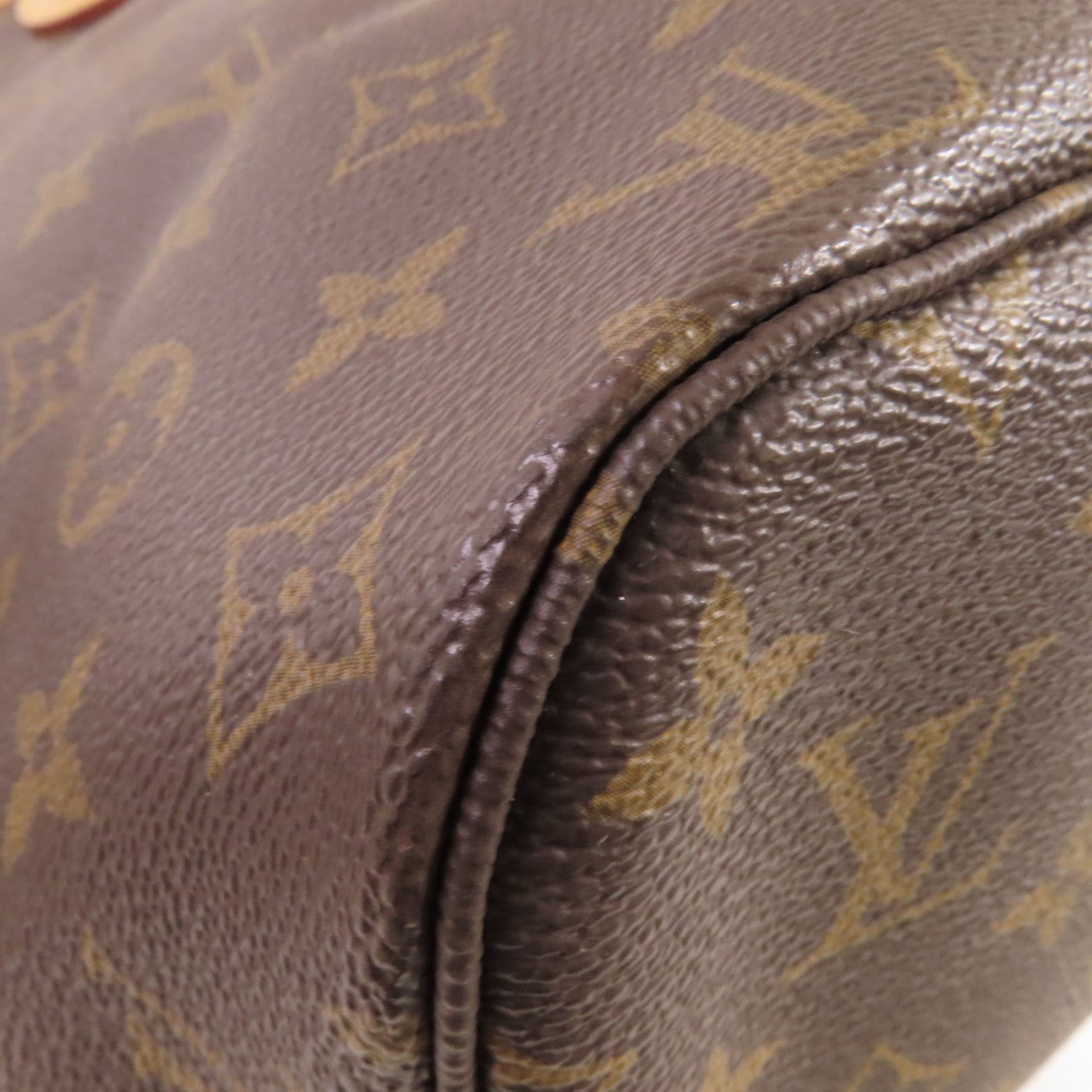 LOUIS VUITTON Monogram Neverfull MM Tote Bag金扣肩背袋啡色/酒紅色
